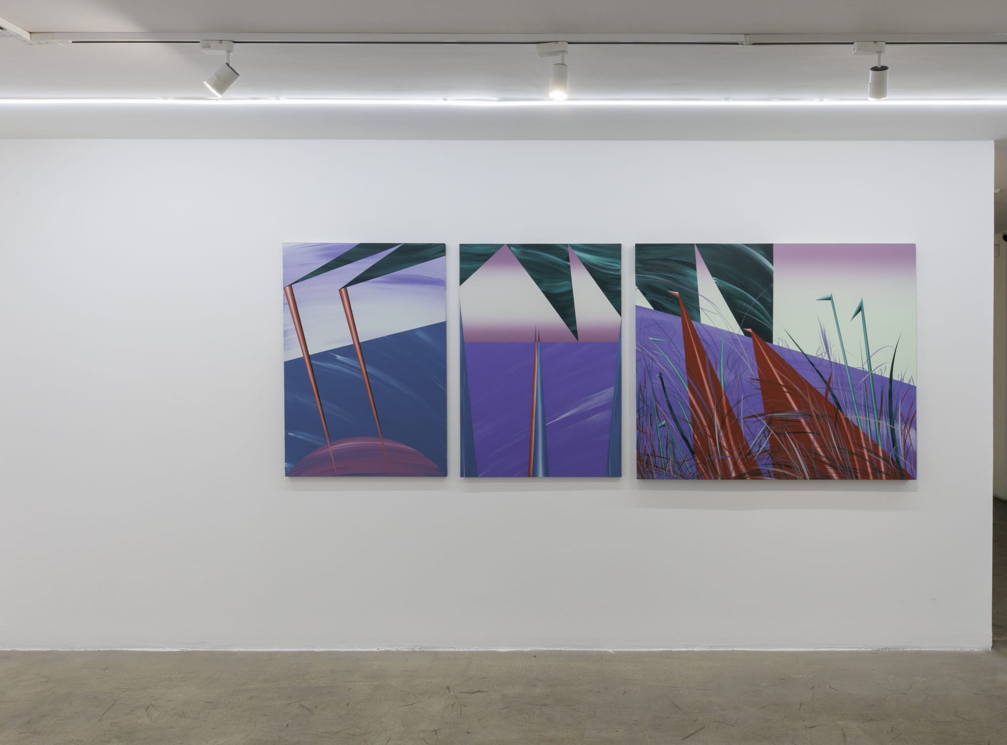 Installation view of Livelier a solo exhibition of works by Farbod Elkaei.