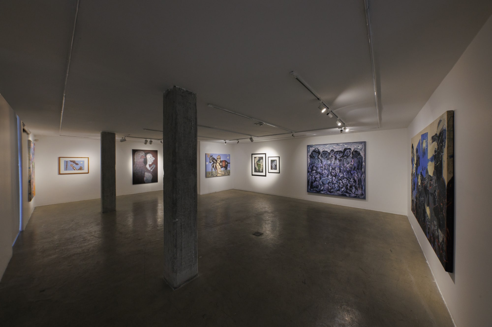 Installation view of Disfigure a group exhibition of works by Farshid Maleki, Mohammad Fasounaki, Heval Tazhandareh, Nazanin Allahverdi, Donya Aalipour and Raana Farnoud.