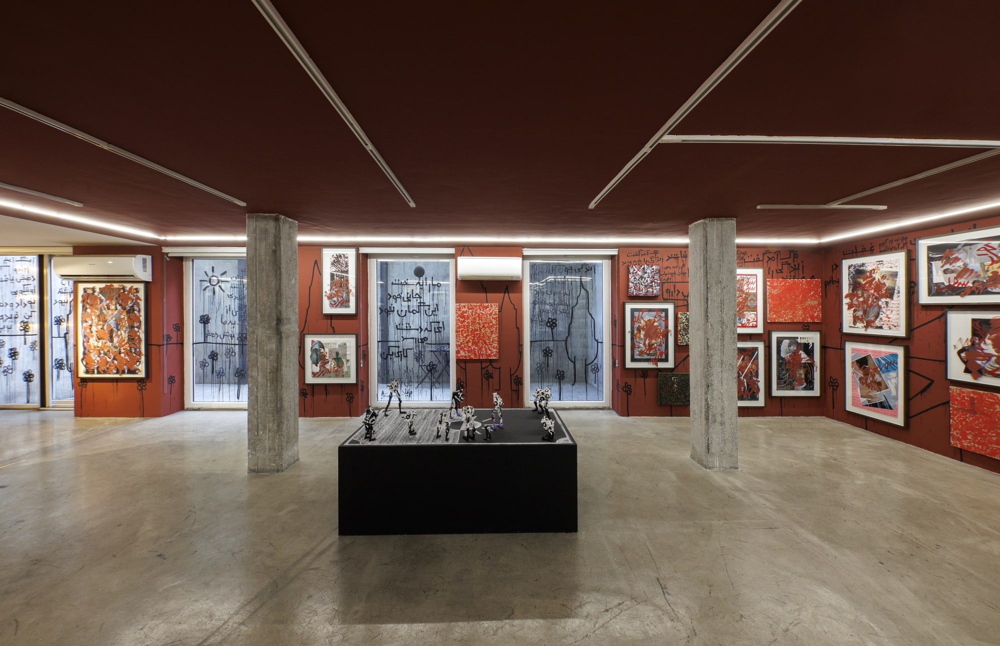 Installation view of Sohrab son of Rostam a joint exhibition of works by Fereydoun Ave, Alborz Kazemi & Faaker.