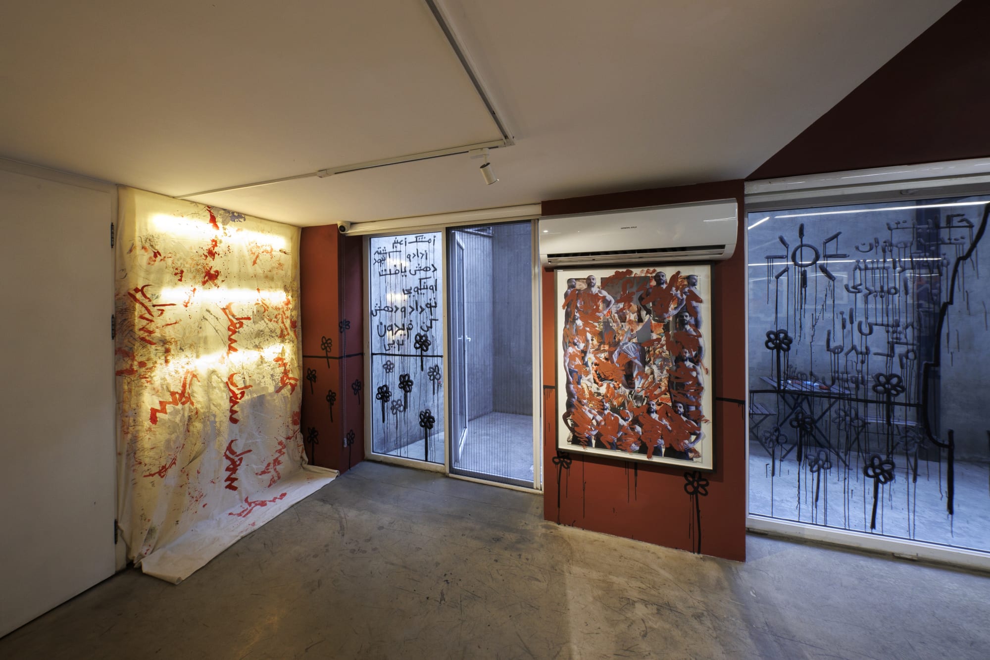 Installation view of Sohrab son of Rostam a joint exhibition of works by Fereydoun Ave, Alborz Kazemi & Faaker.