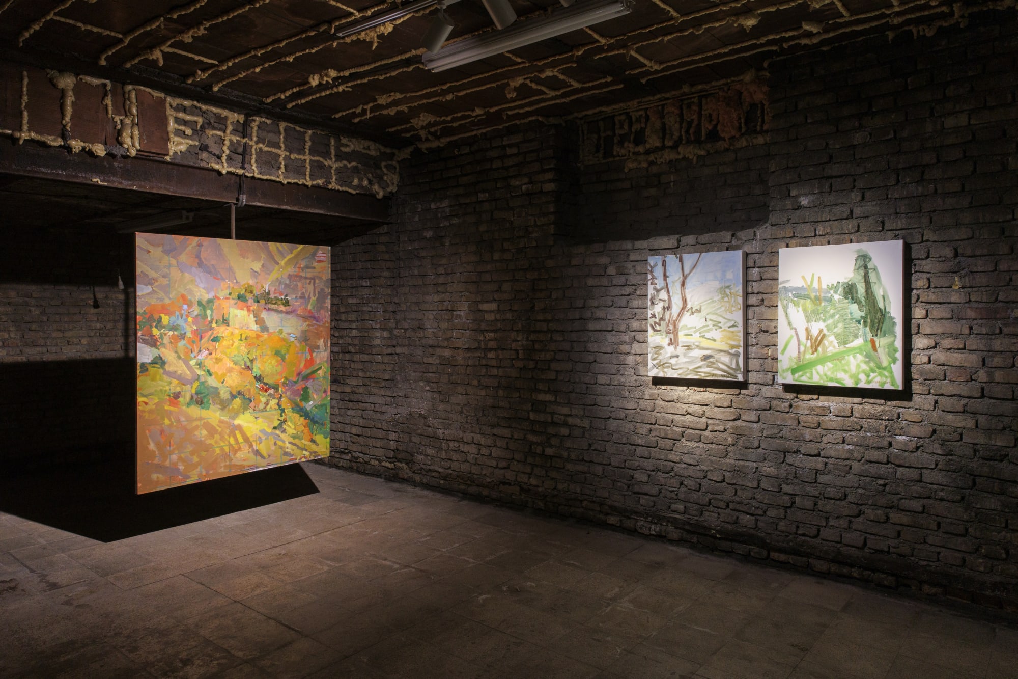 Installation view of The Ajoon Tree in New Habitat a solo exhibition of works by Amirhosein Akhavan.