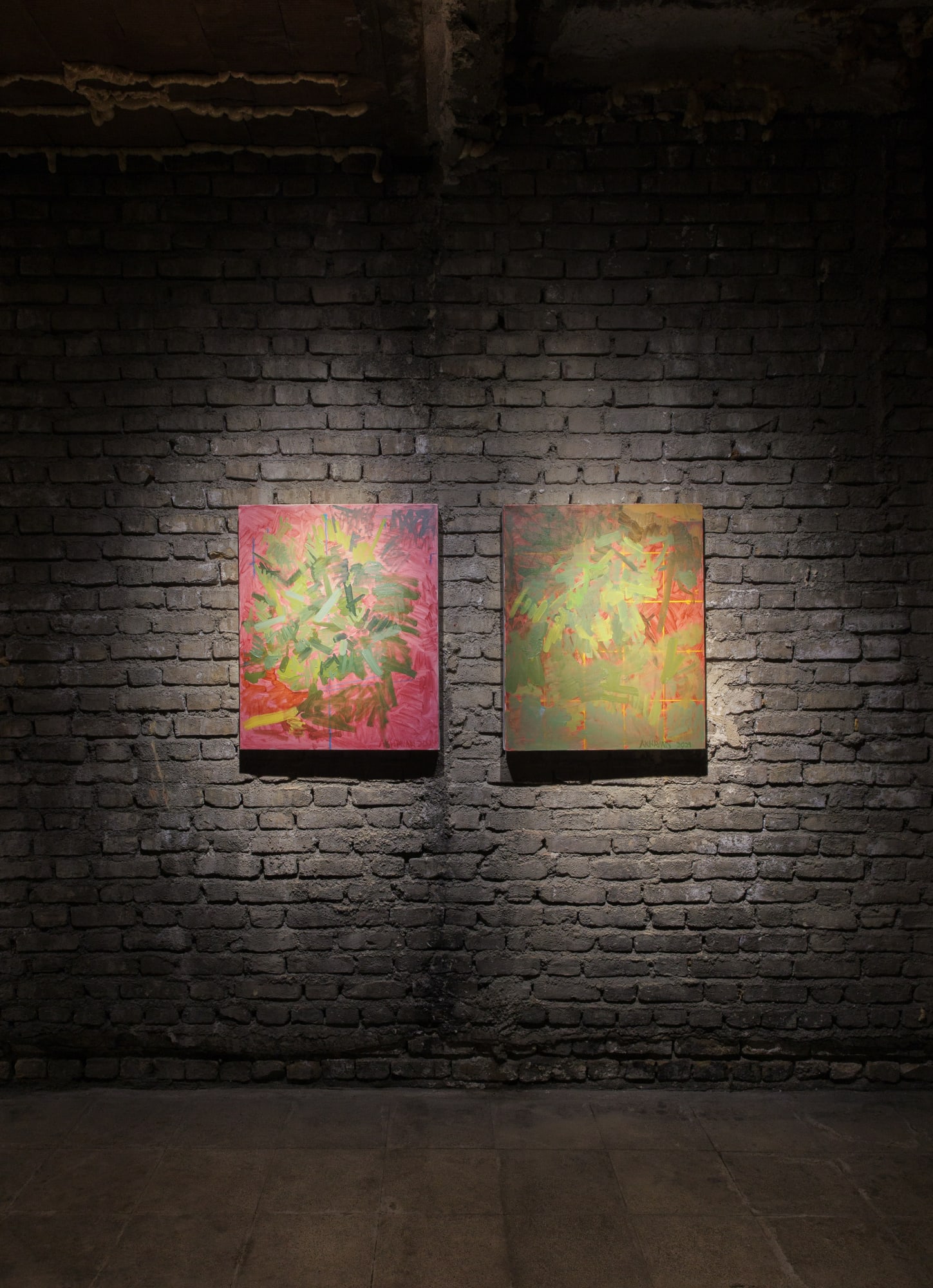 Installation view of The Ajoon Tree in New Habitat a solo exhibition of works by Amirhosein Akhavan.