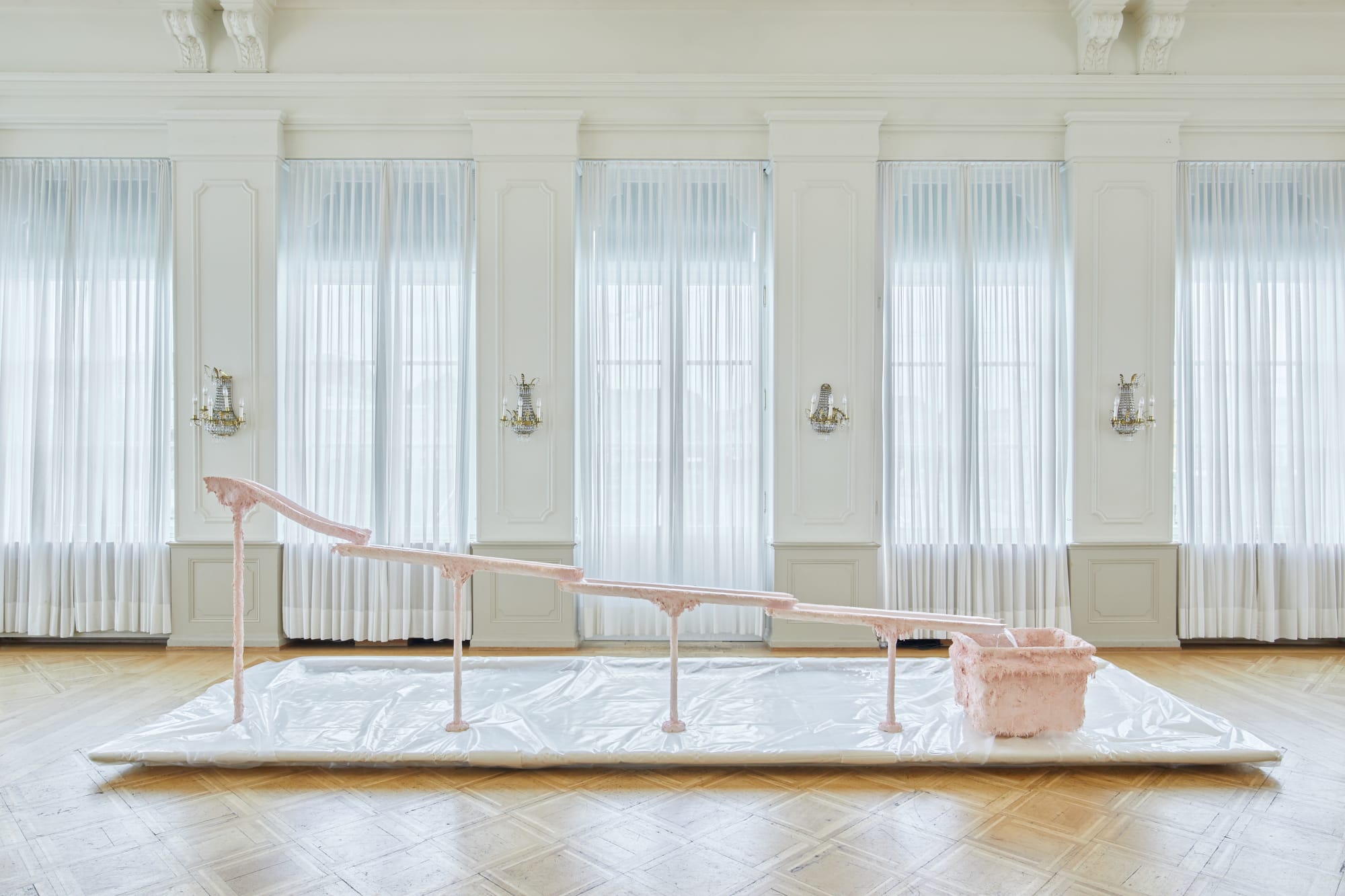 Installation View of Shahryar Neshat works in collaboration with Sylvia Kouvali at Art Basel 2025 in Basel.