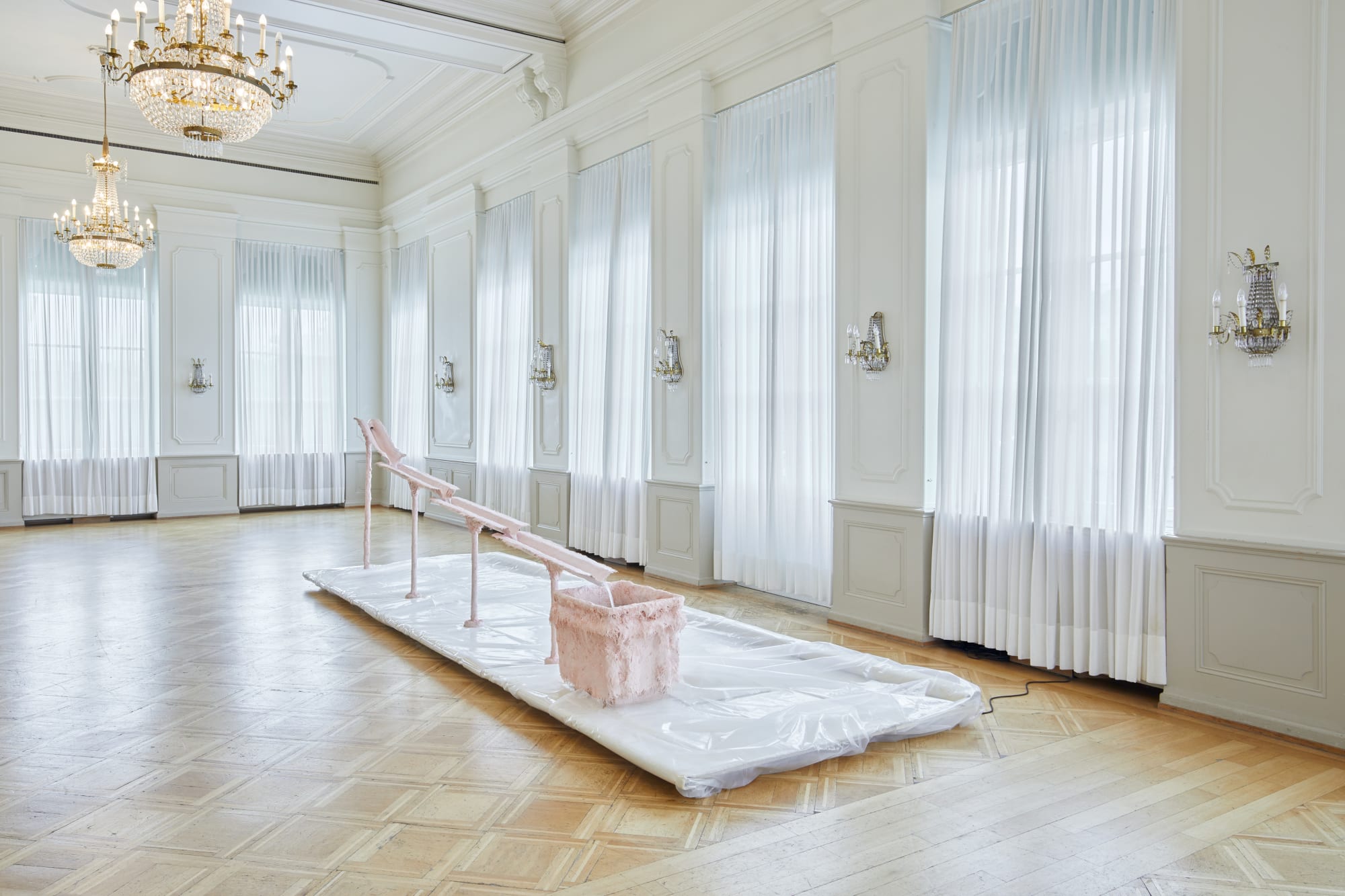 Installation View of Shahryar Neshat works in collaboration with Sylvia Kouvali at Art Basel 2025 in Basel.