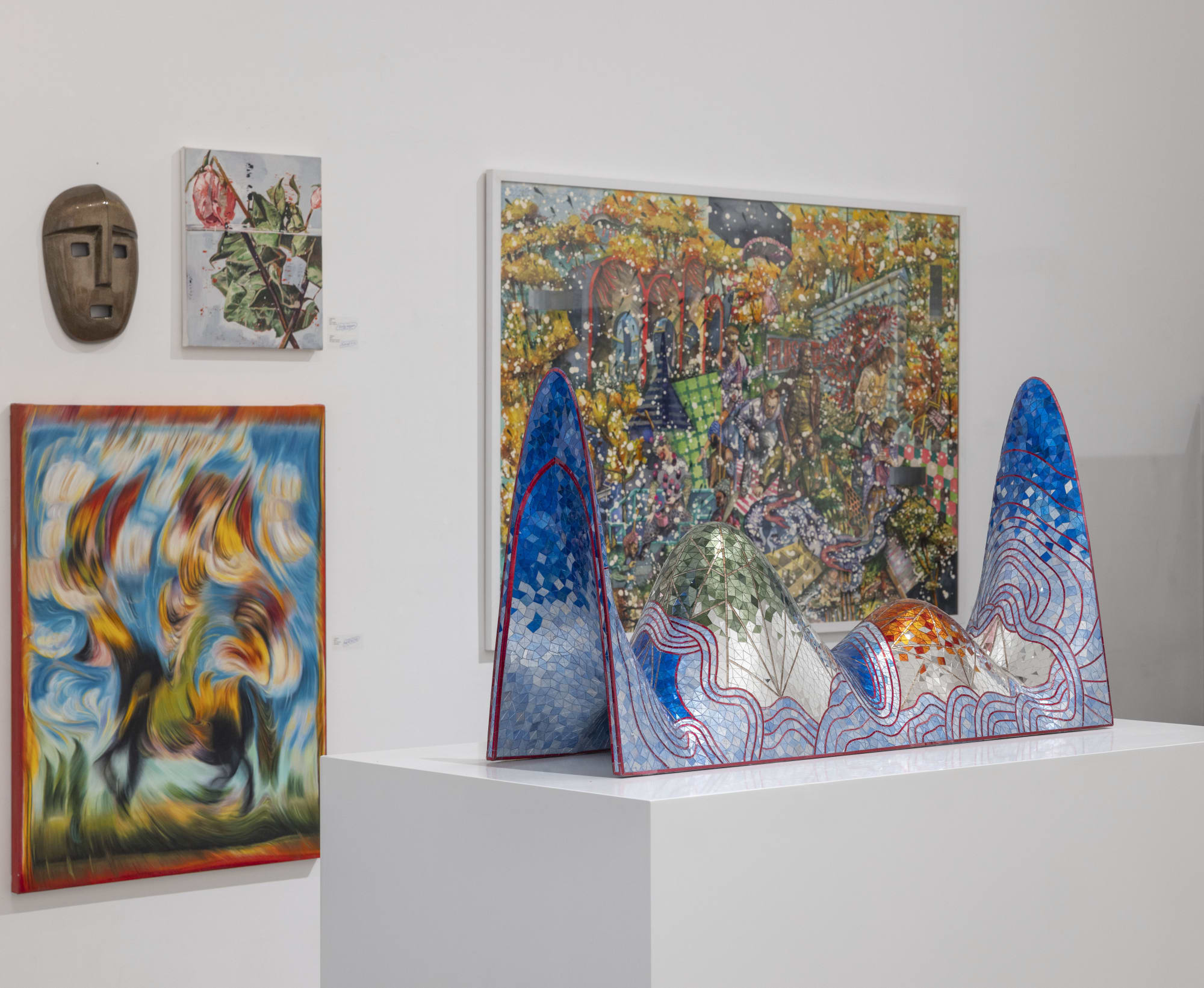 Installation view of Soft Edge of the Blade Vol.3 , a group presentation of works in Leila Heller Gallery in collaboration with Zaal Art Gallery.