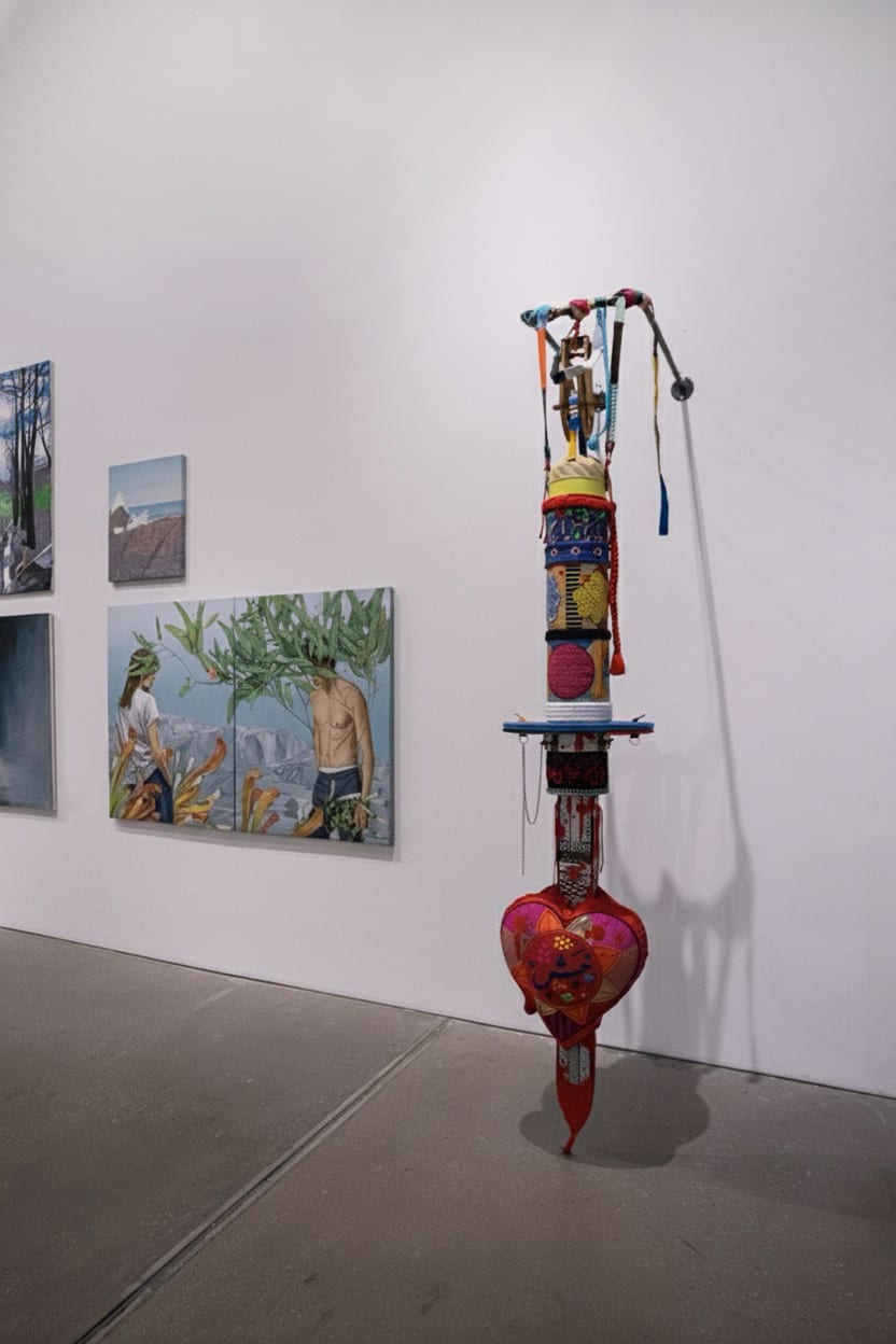 Installation view of Soft Edge of the Blade Vol.3 , a group presentation of works in Leila Heller Gallery in collaboration with Zaal Art Gallery.