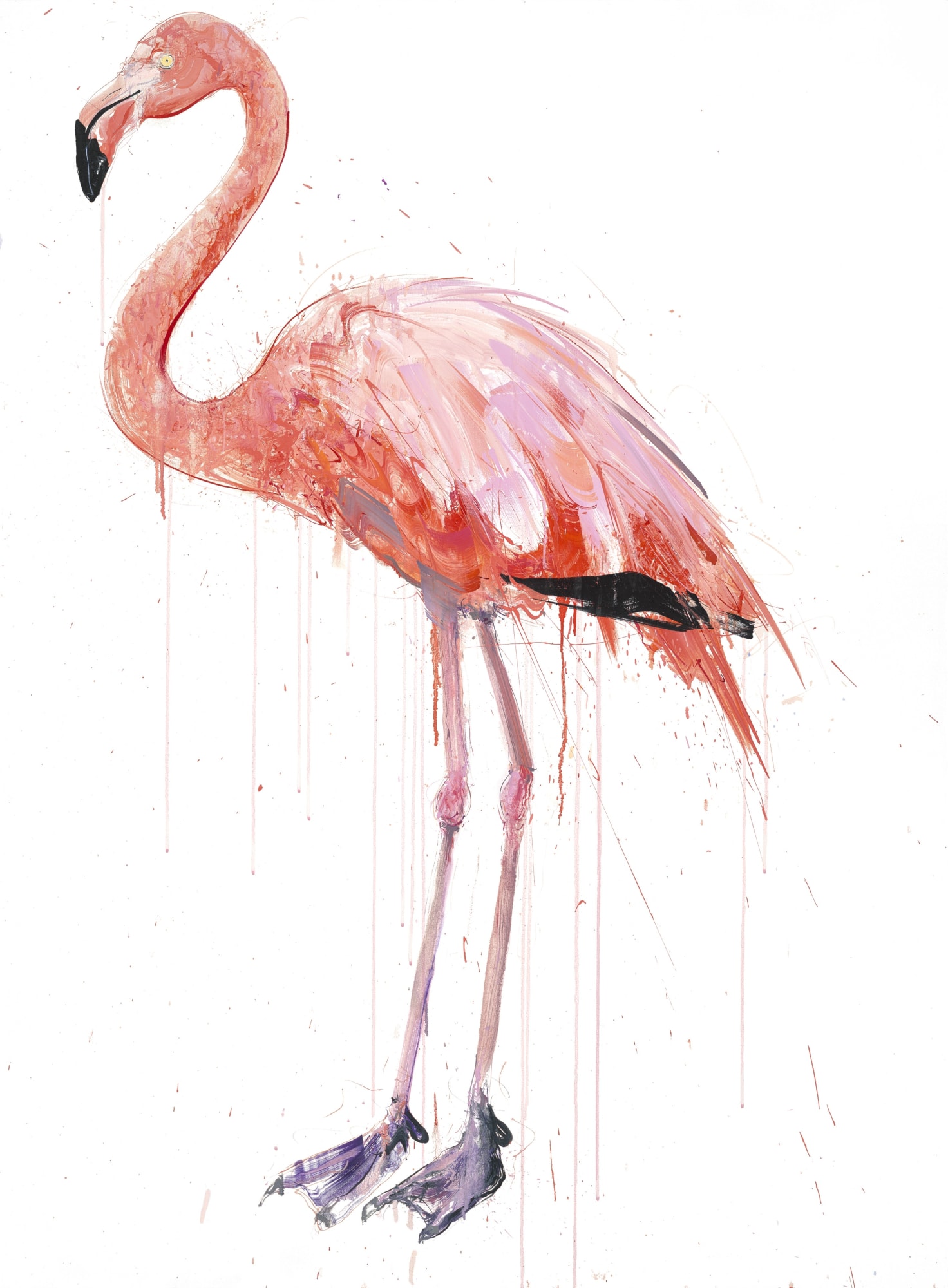 'Flamingo I' Oil on linen, 155cm x 115cm by Dave White 2019 ©