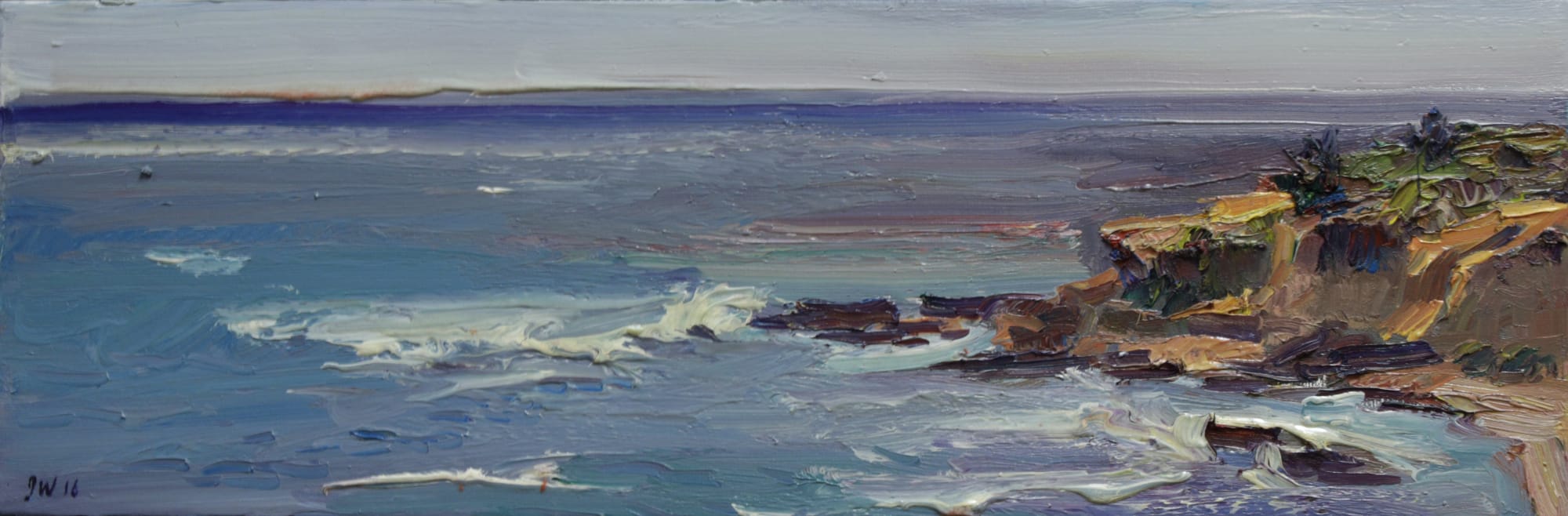 Jian Wang Piled Rock Cliff in Distance, 2016