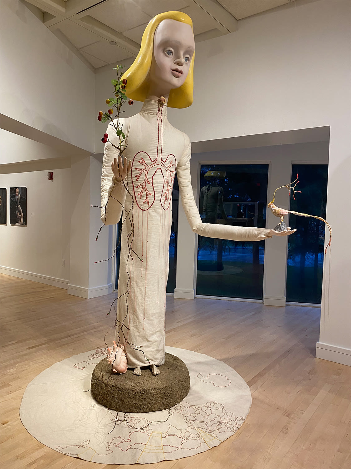 Alice and the Phoenix, 2021, enlarged Alice from my stop motion animation film "Alice in Dystopia"