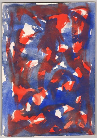 Beauford Delaney, Untitled (blue & orange), 1960