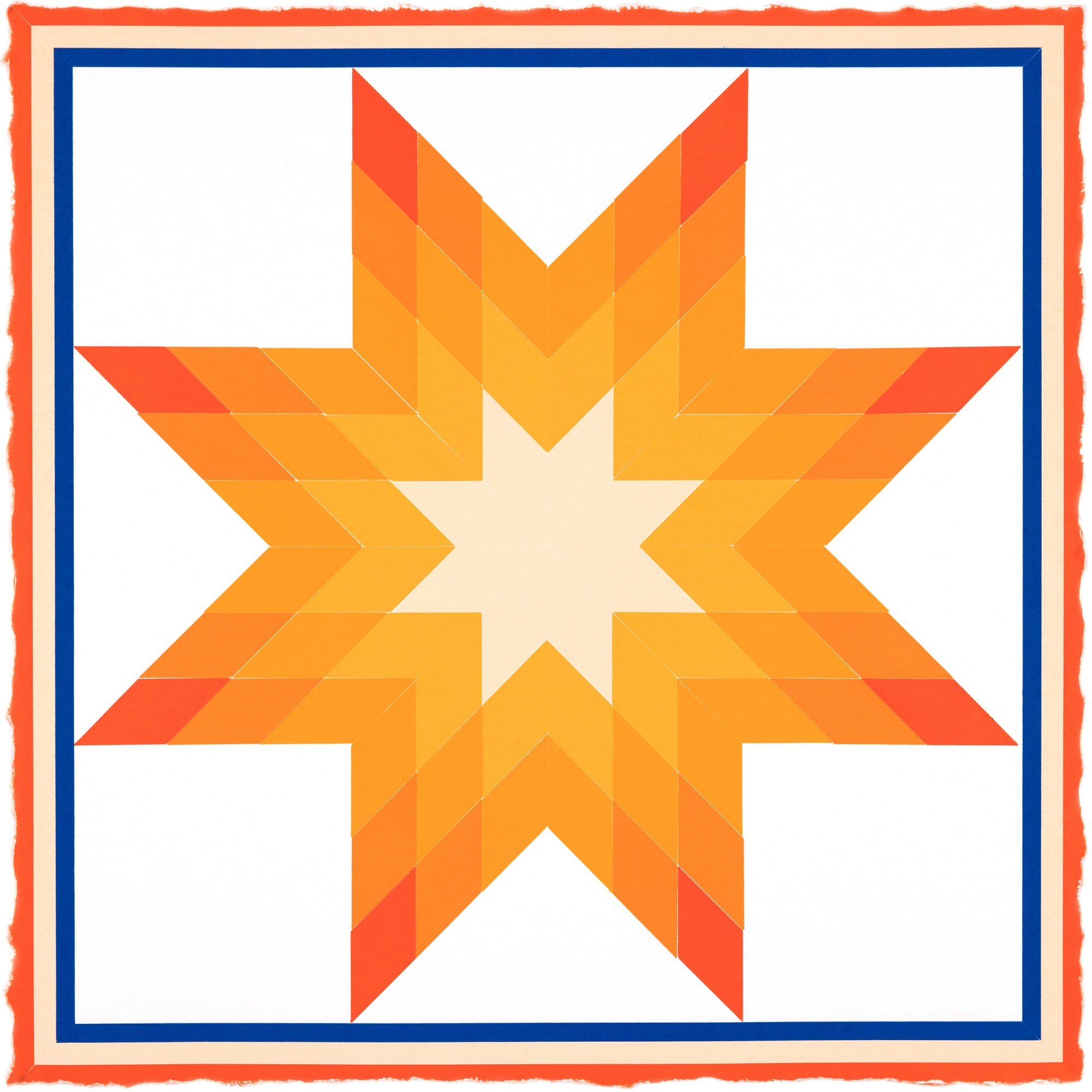 Polly Apfelbaum Durham Press Barn Star Woodblock Monoprint