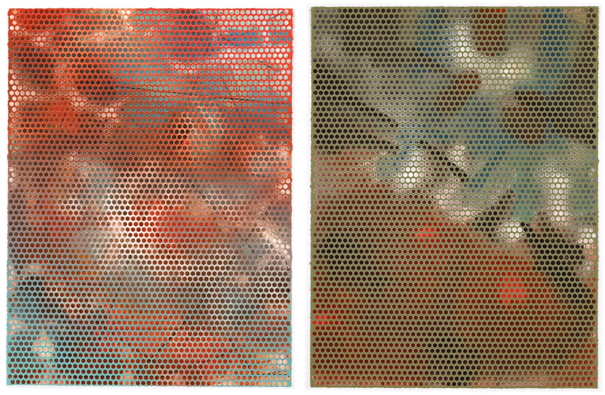 Compilation of 2 double event bubble monoprints by Emil Lukas with Durham Press