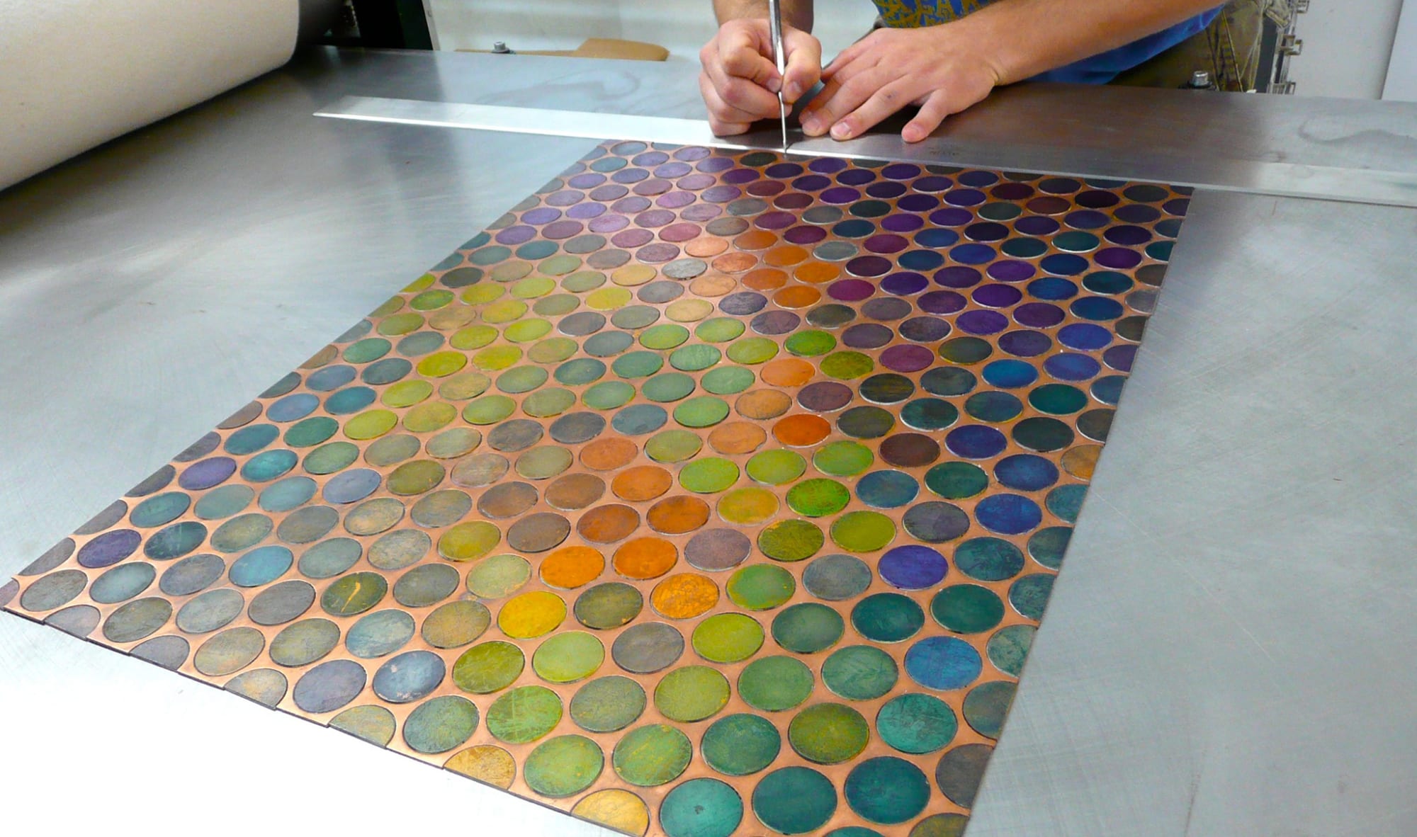 Emil Lukas etching relief monotype at Durham Press
