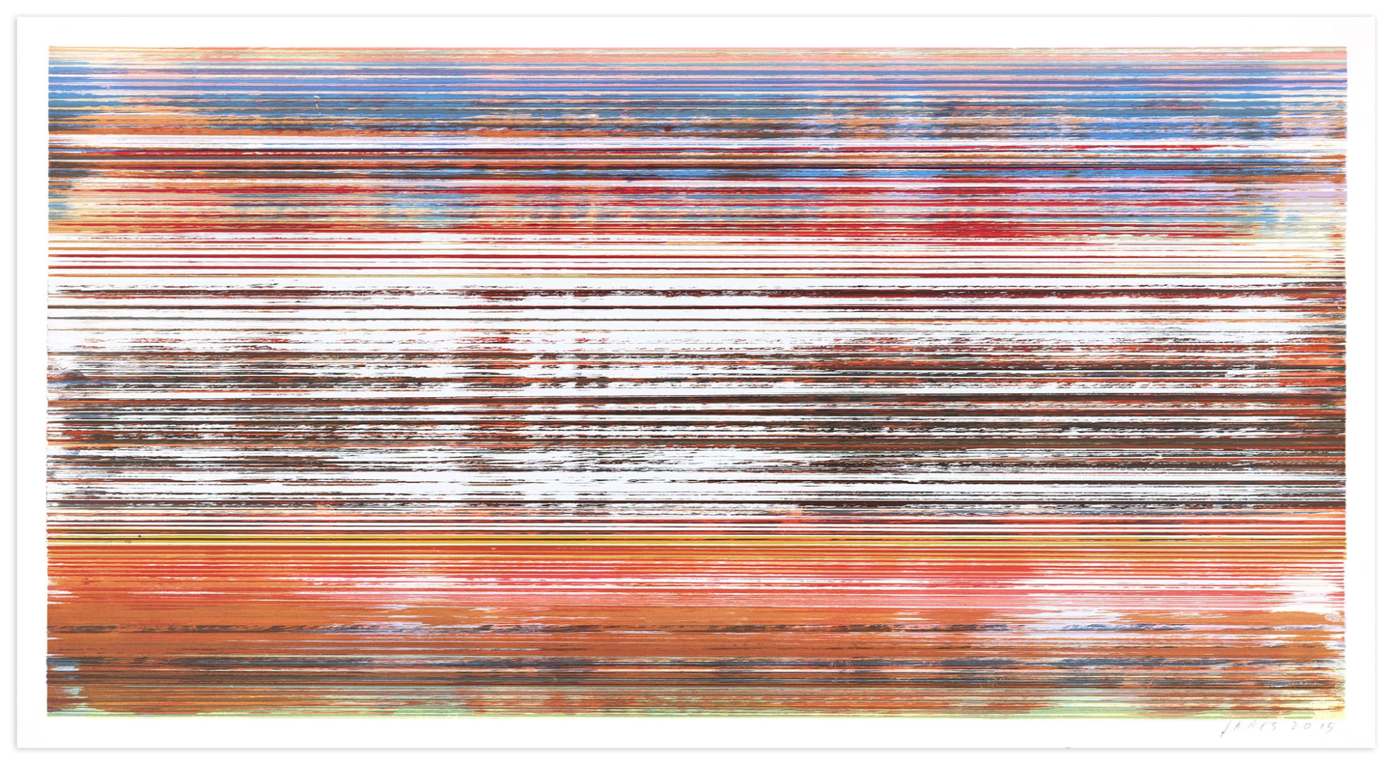 James Jamie Nares Iron Horse Screenprint Monoprints with Durham Press 2015