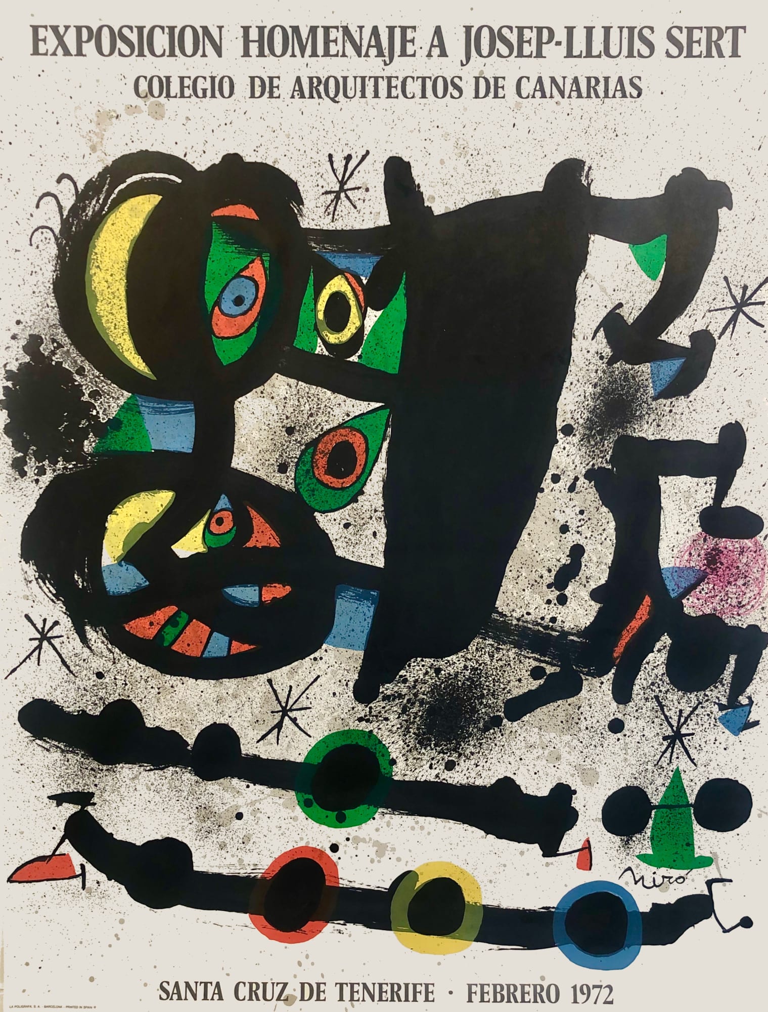 Joan Miró, Colegio de Arquitectos de Canarias Exhibition Poster, 1972