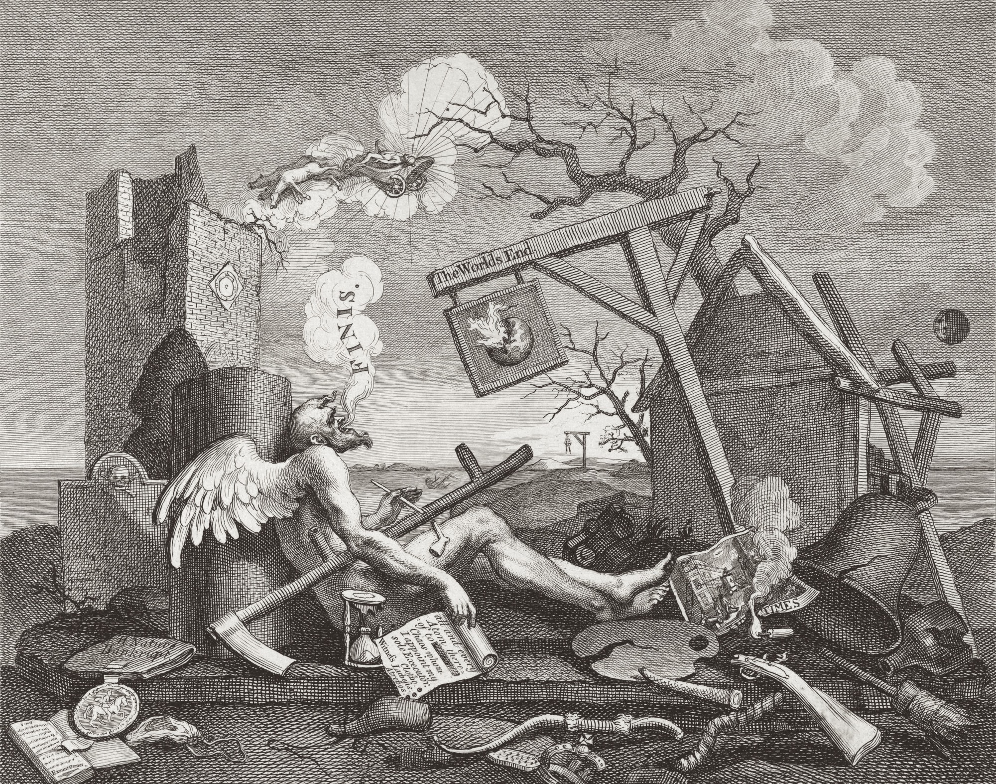 William Hogarth, Tailpiece, or The Bathos, 1764
