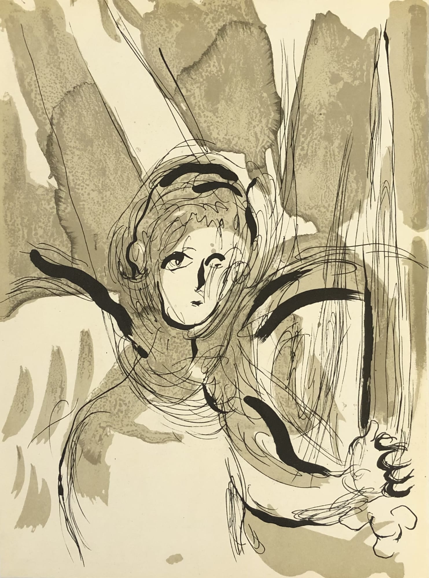 Marc Chagall, Angel with sword, 1956