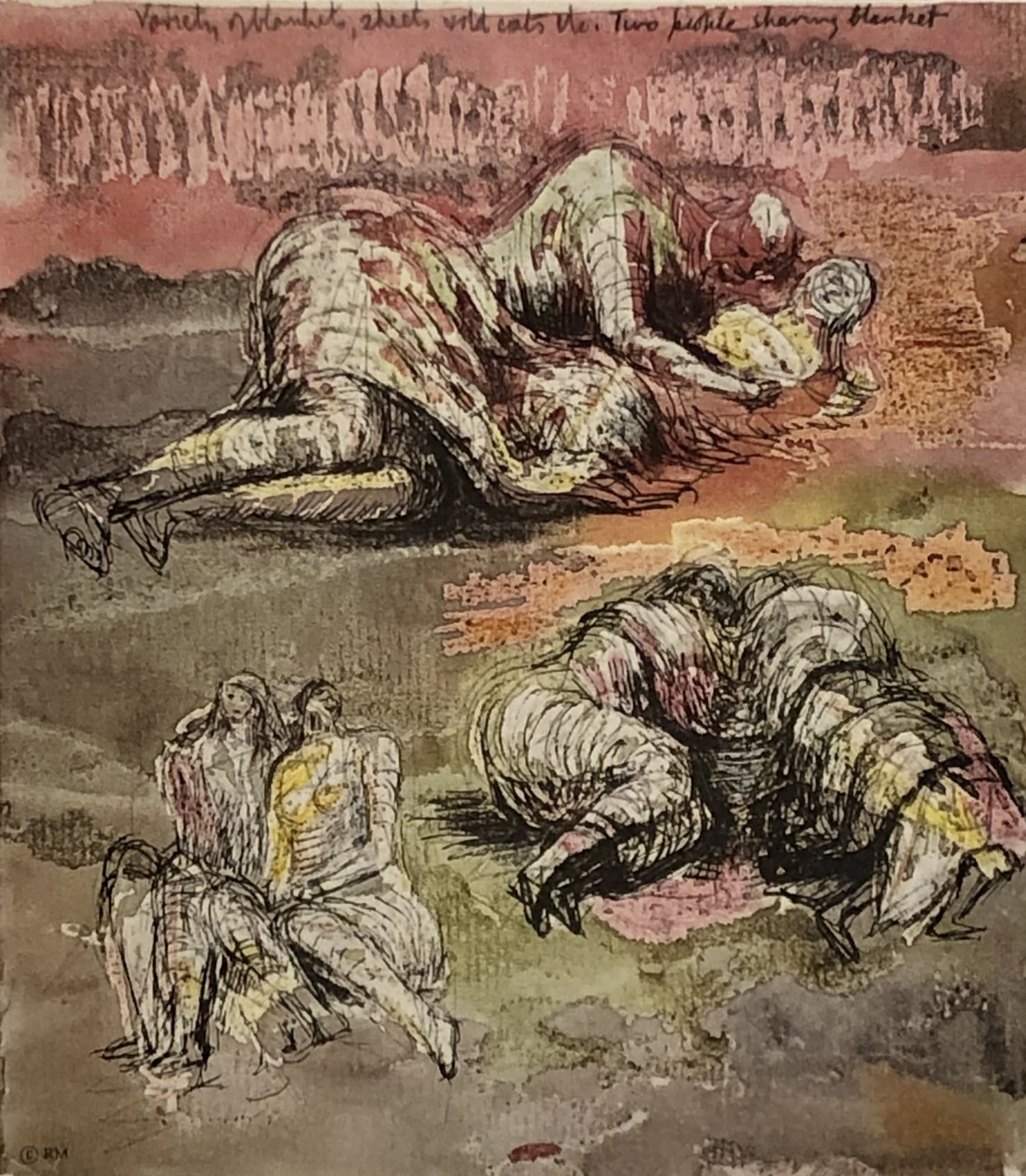 Henry Moore, Untitled XI (Shelter Sketchbook) , 1967