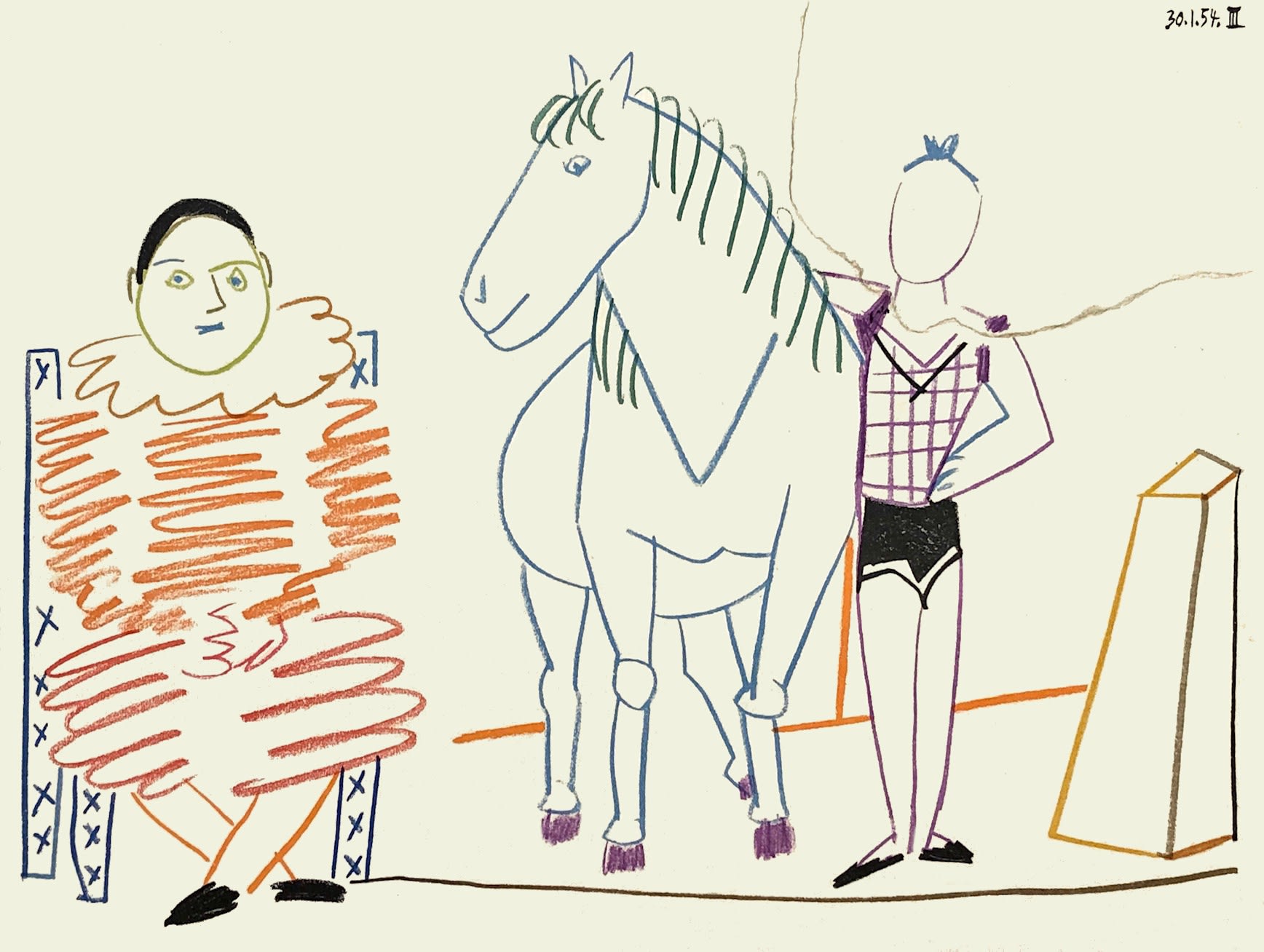 Pablo Picasso, Comédie Humaine 30.1.54 III, 1954