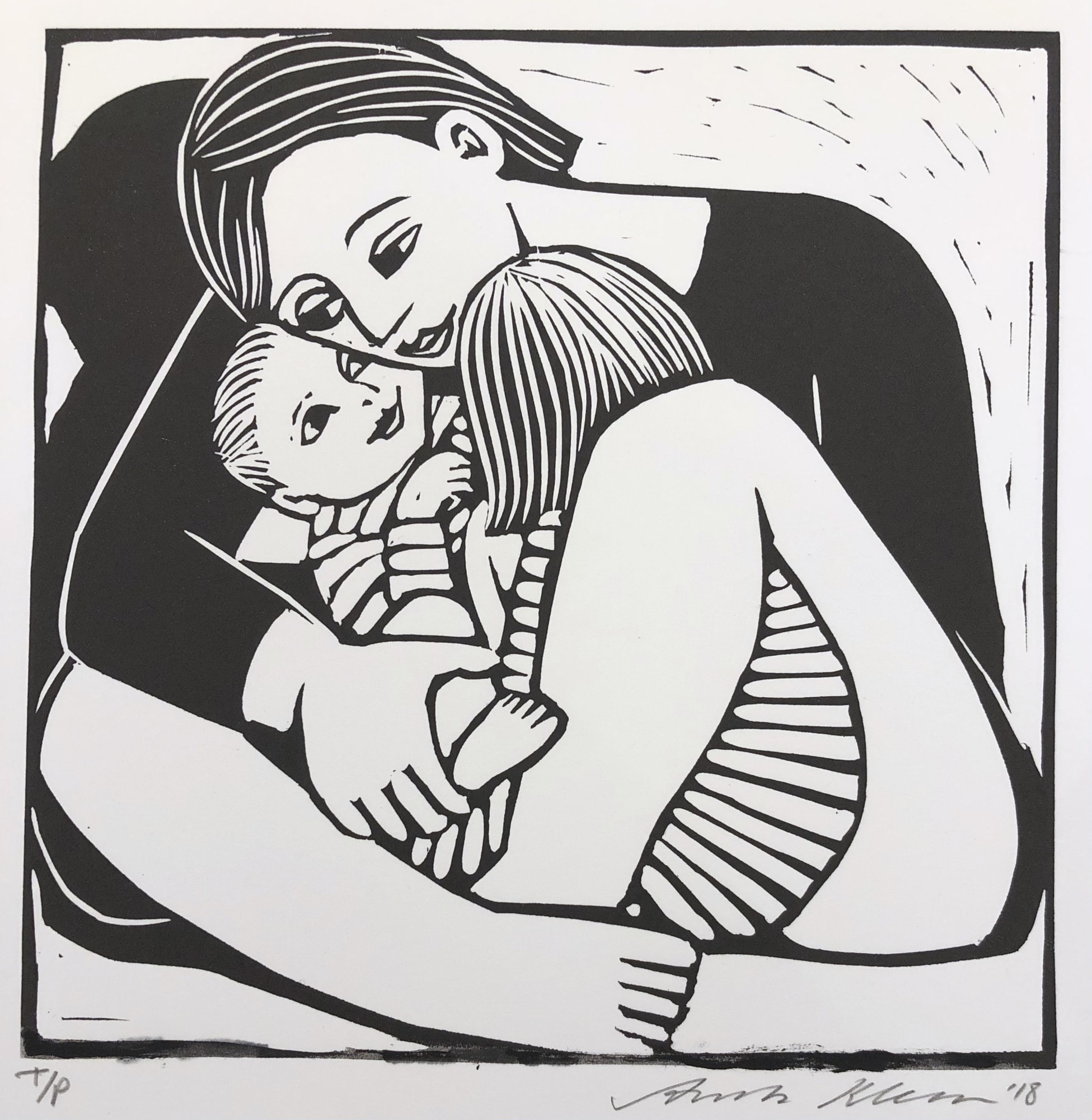 Anita Klein Open Studio, Mother and Two Children, 2018
