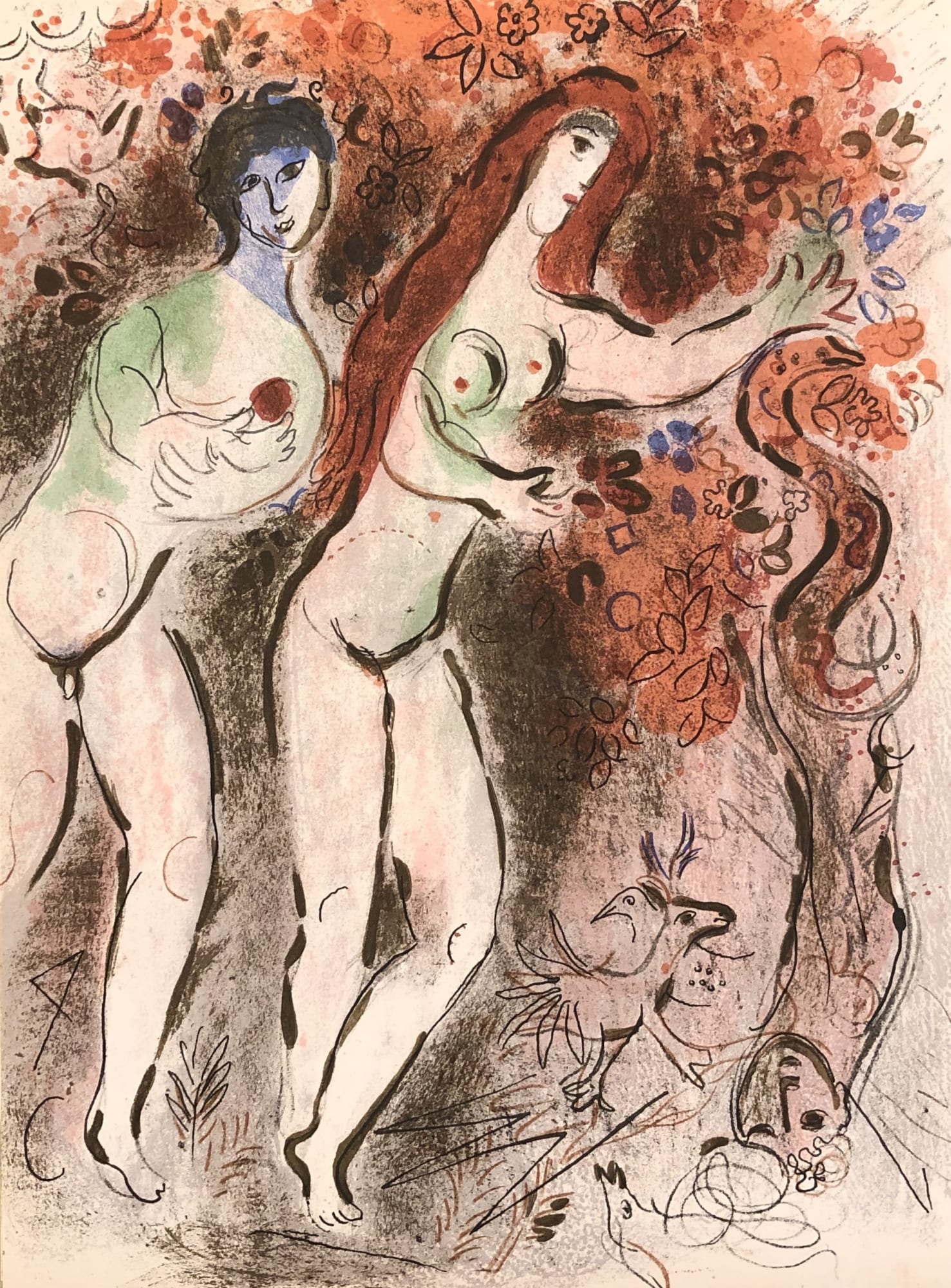 Christmas Secret Bid Auction 2022, LOT XX: Marc Chagall - Adam and Eve and the Forbidden Fruit, 1960