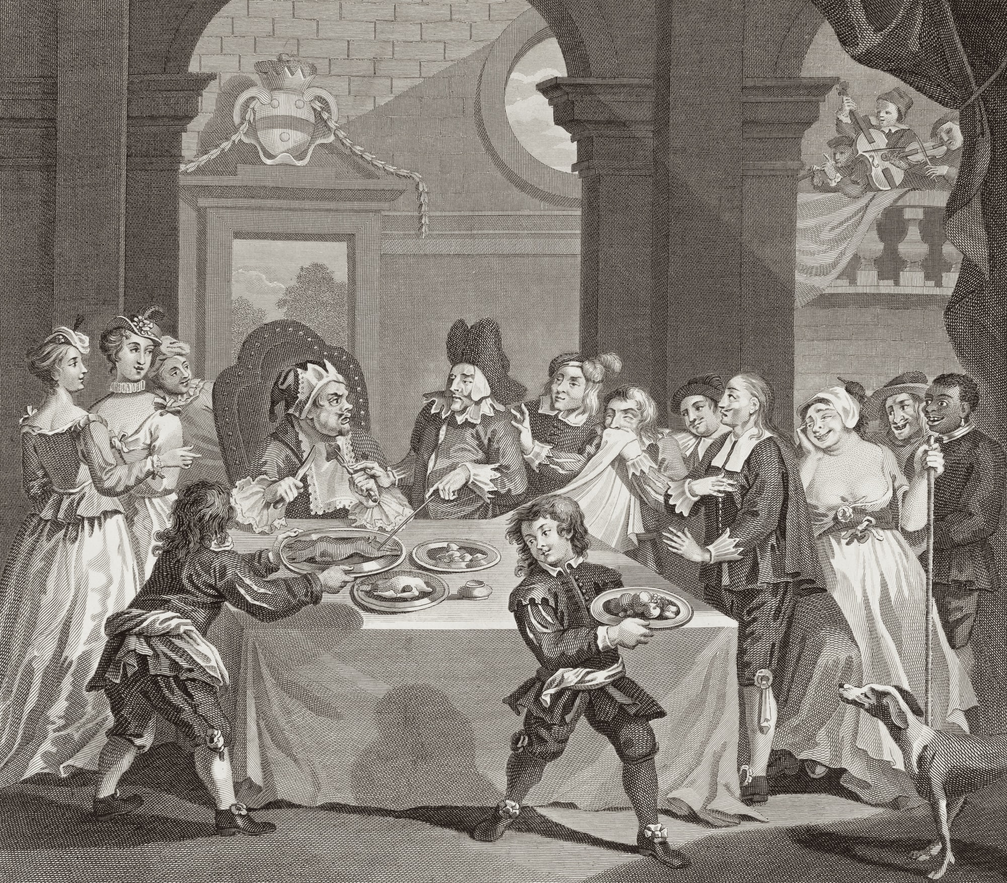William Hogarth, Sancho Panza (the Squire of Don Quixote), at a Banquet, Being Starved for Health Reasons by his Physician, 1725 - 34 c.