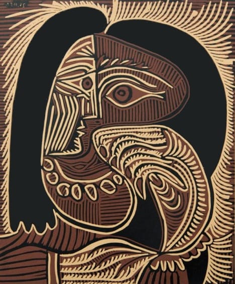 Pablo Picasso, Female Head with Necklace, 1962