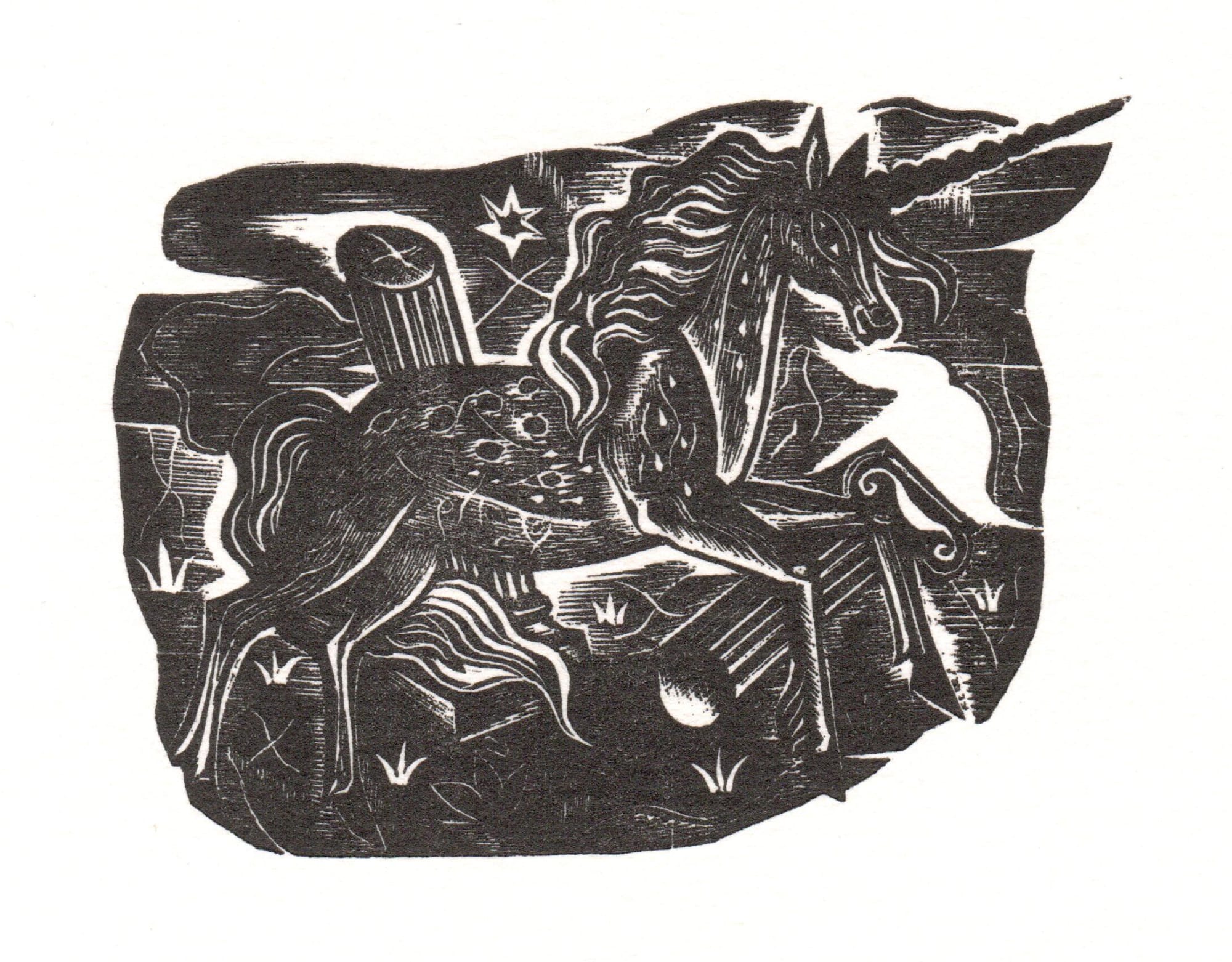 David Jones, Unicorn and Broken Column, 1981