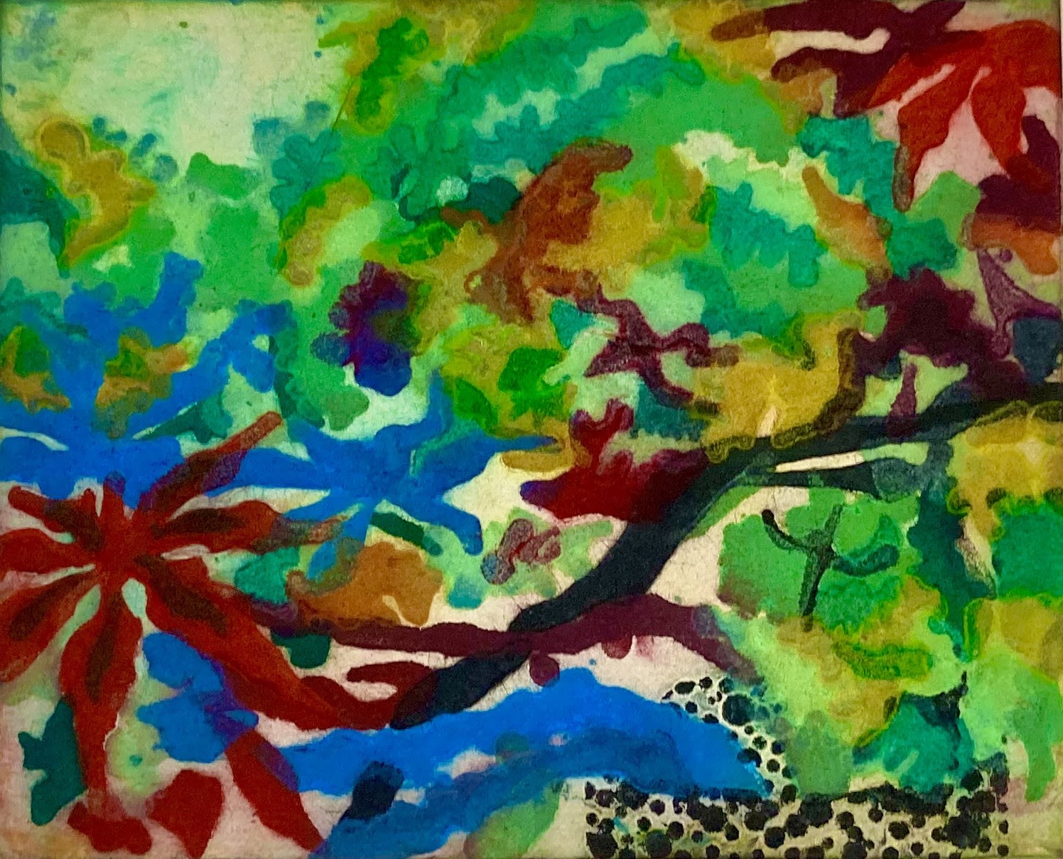 Sophie Layton, Hydrangea, Acer and Willow with Cylinder Vase - Detail, 2021