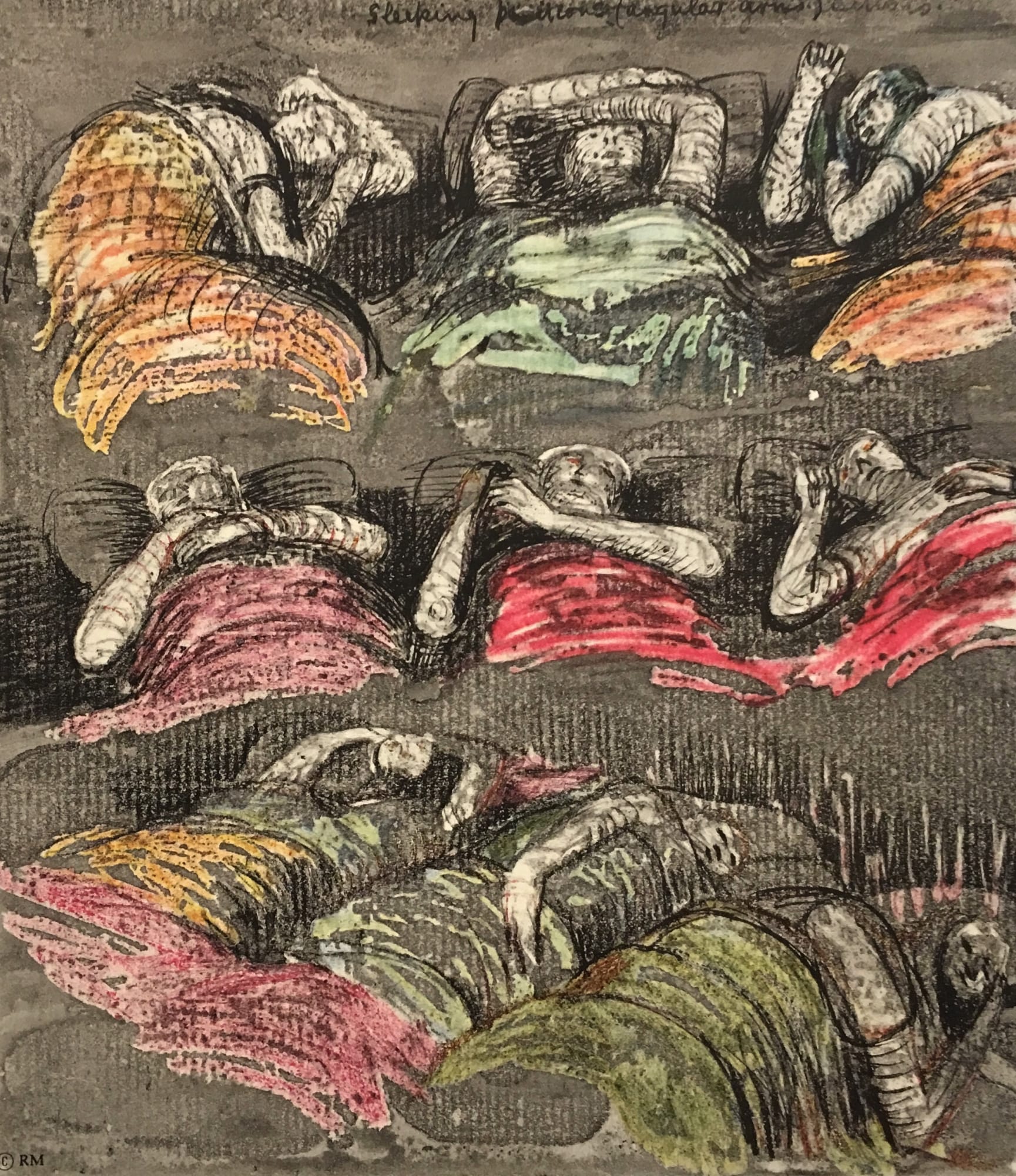 Henry Moore, Untitled LV (Shelter Sketchbook), 1967