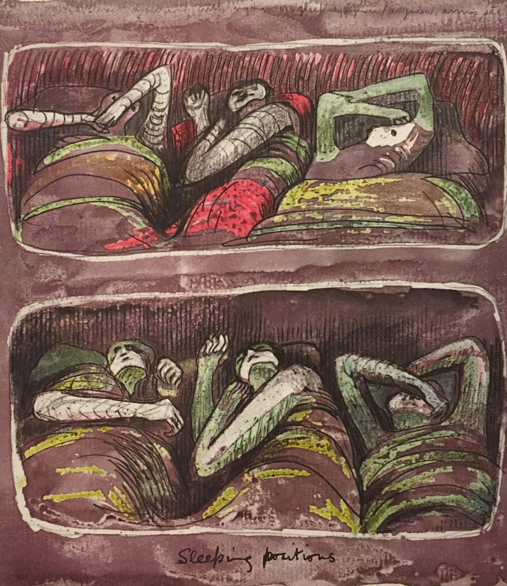 Henry Moore, Untitled LXV (Shelter Sketchbook), 1967