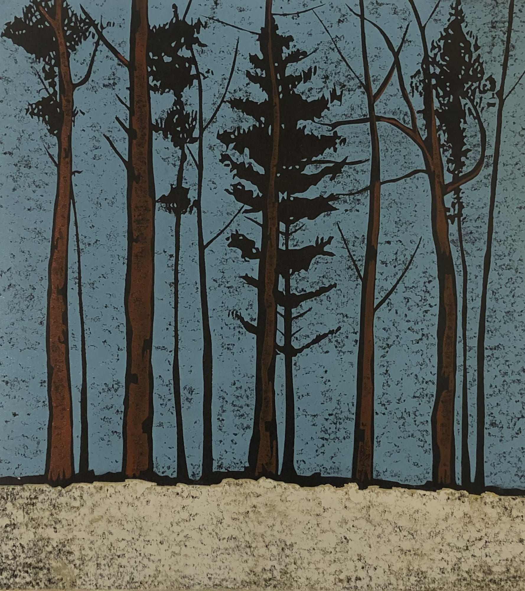 Paul Hogg, A Line of Trees (blue sky), 2016