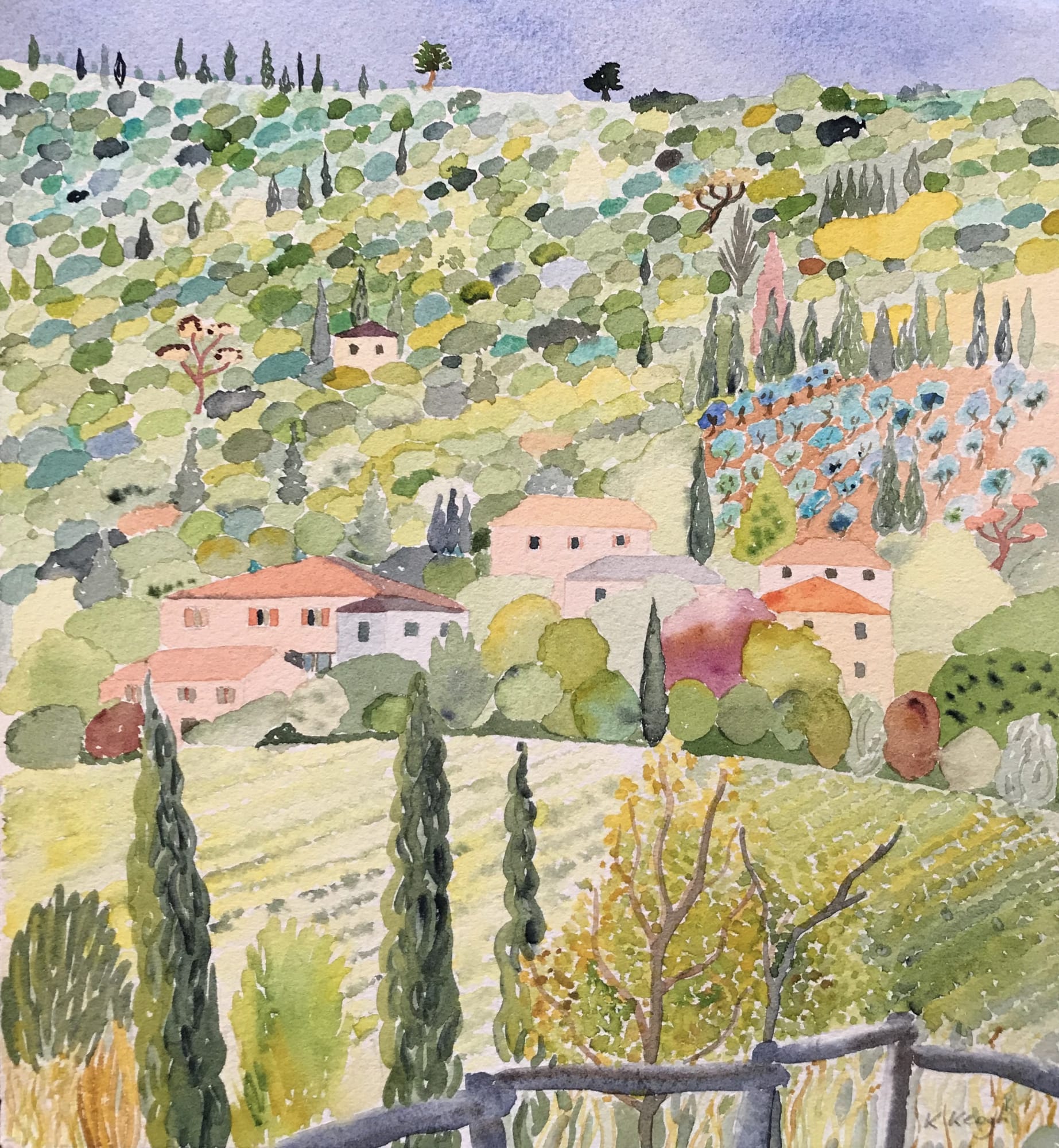 Karen Keogh, Distant Vineyard, Tuscany