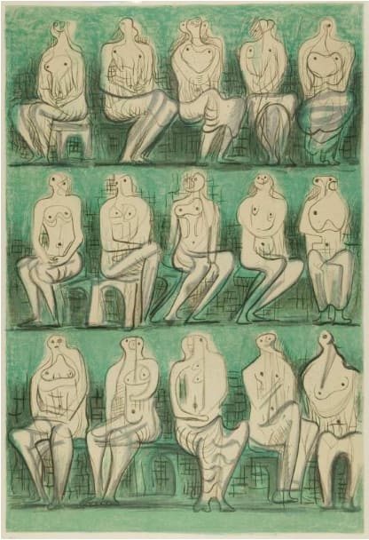 Henry Moore, Seated Figures, 1957
