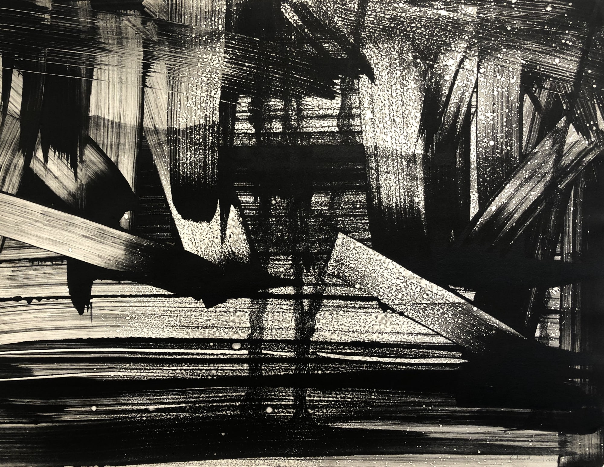 Edward Twohig, Thinking of Pierre Soulages in Wiltshire (Chisbury Storm), 2019