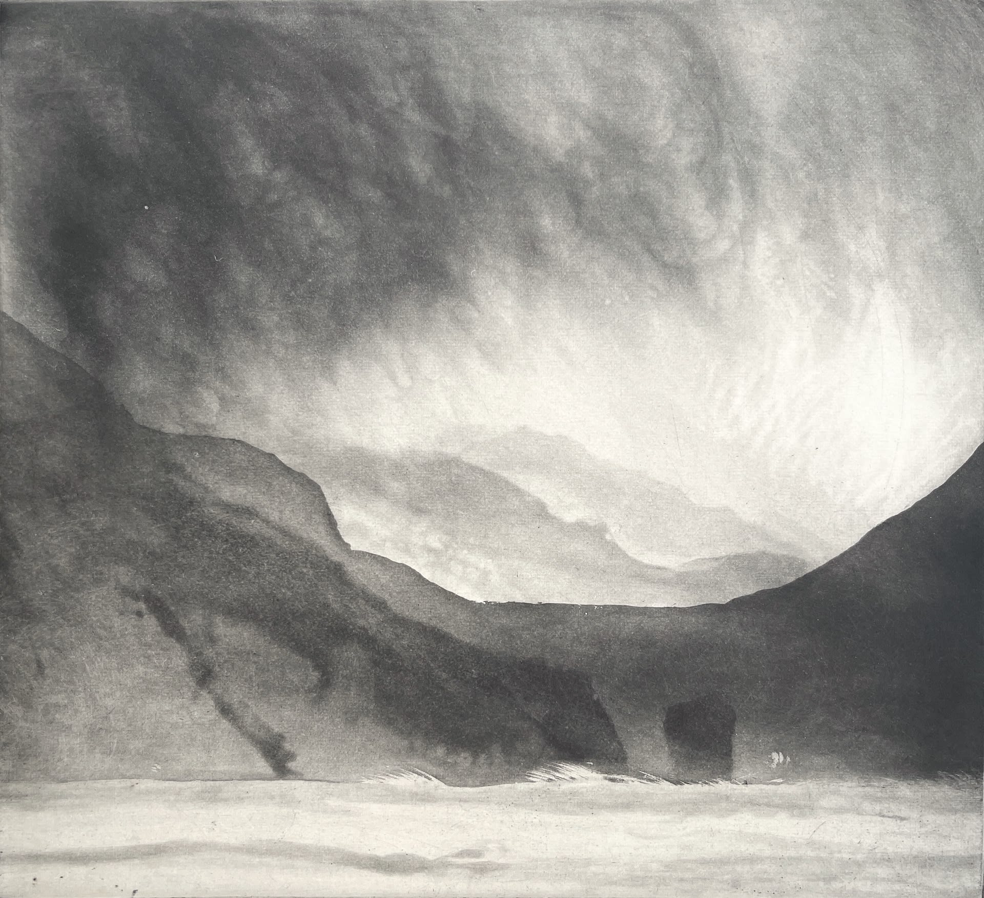 Norman Ackroyd, Gleann Bay, St Kilda, 2022