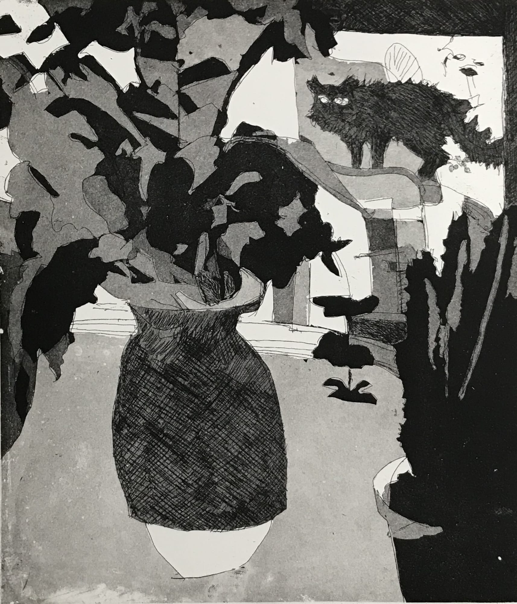 Christmas Secret Bid Auction , LOT XX: Amanda Danicic - Cat and Cactus, 2021