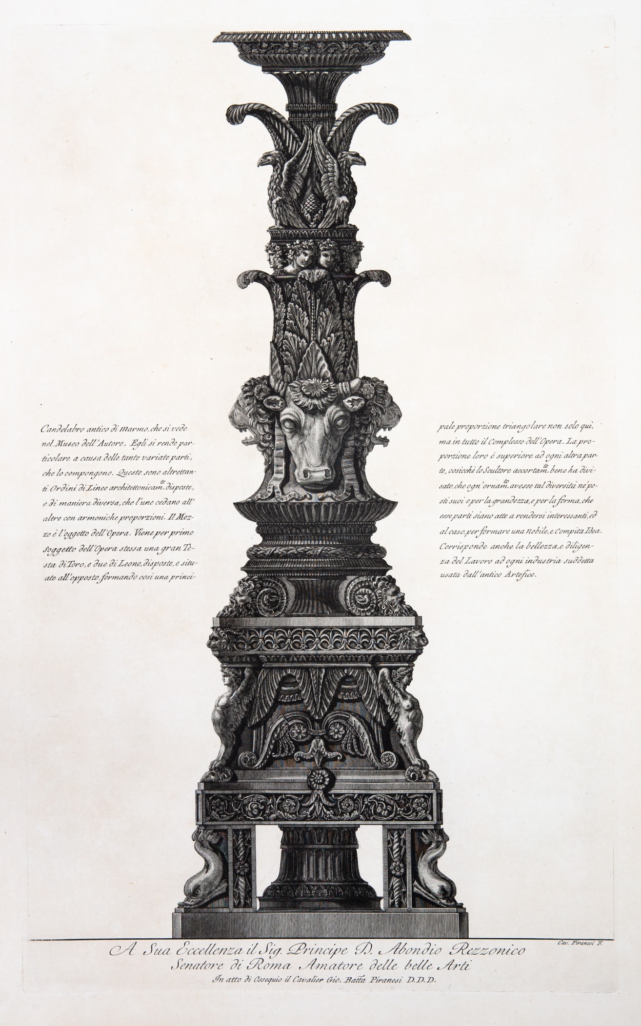 Giovanni Battista Piranesi, Marble Candelabrum, 1773-78