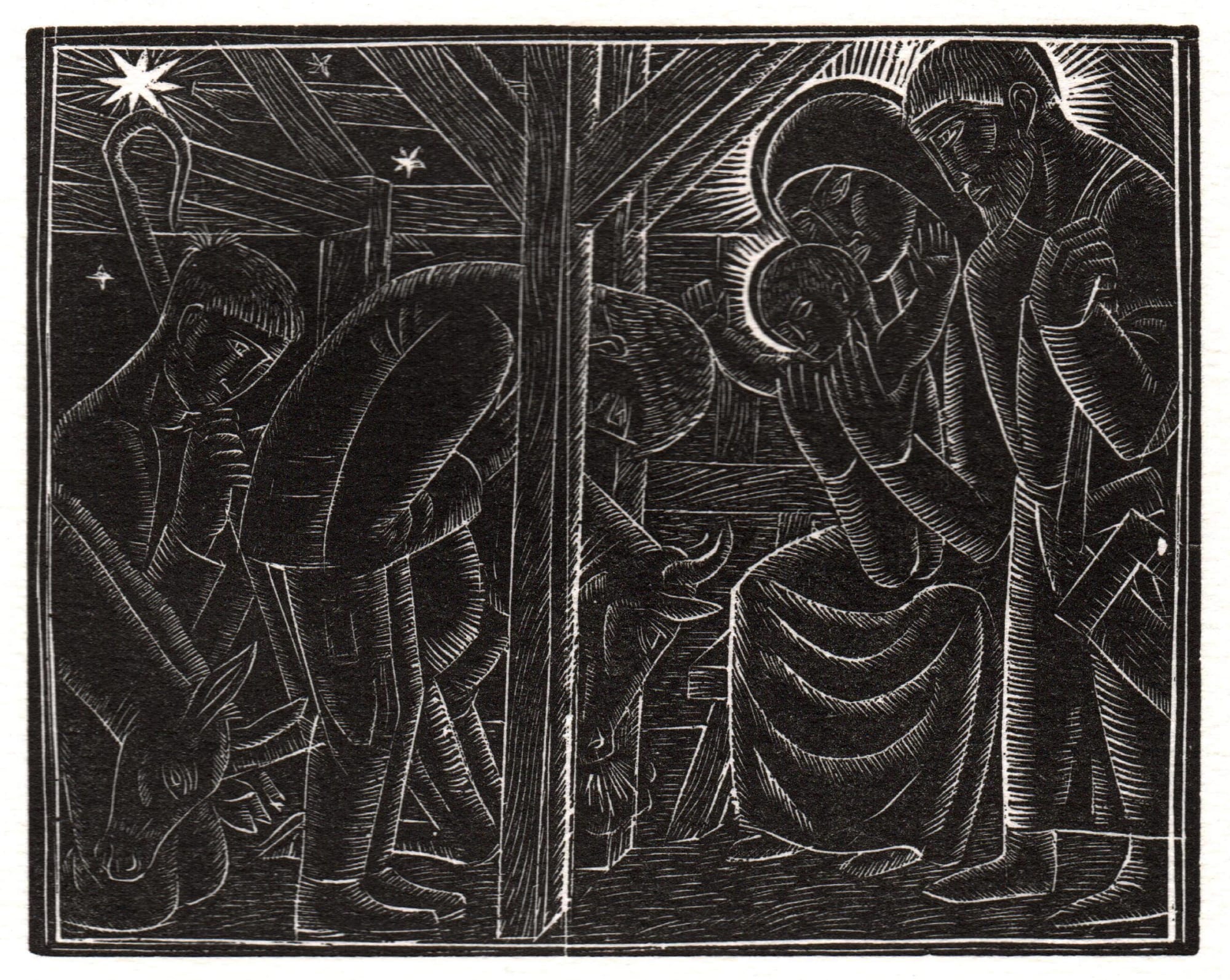 David Jones, Nativity with Shepherds and Animals Eames Fine Art