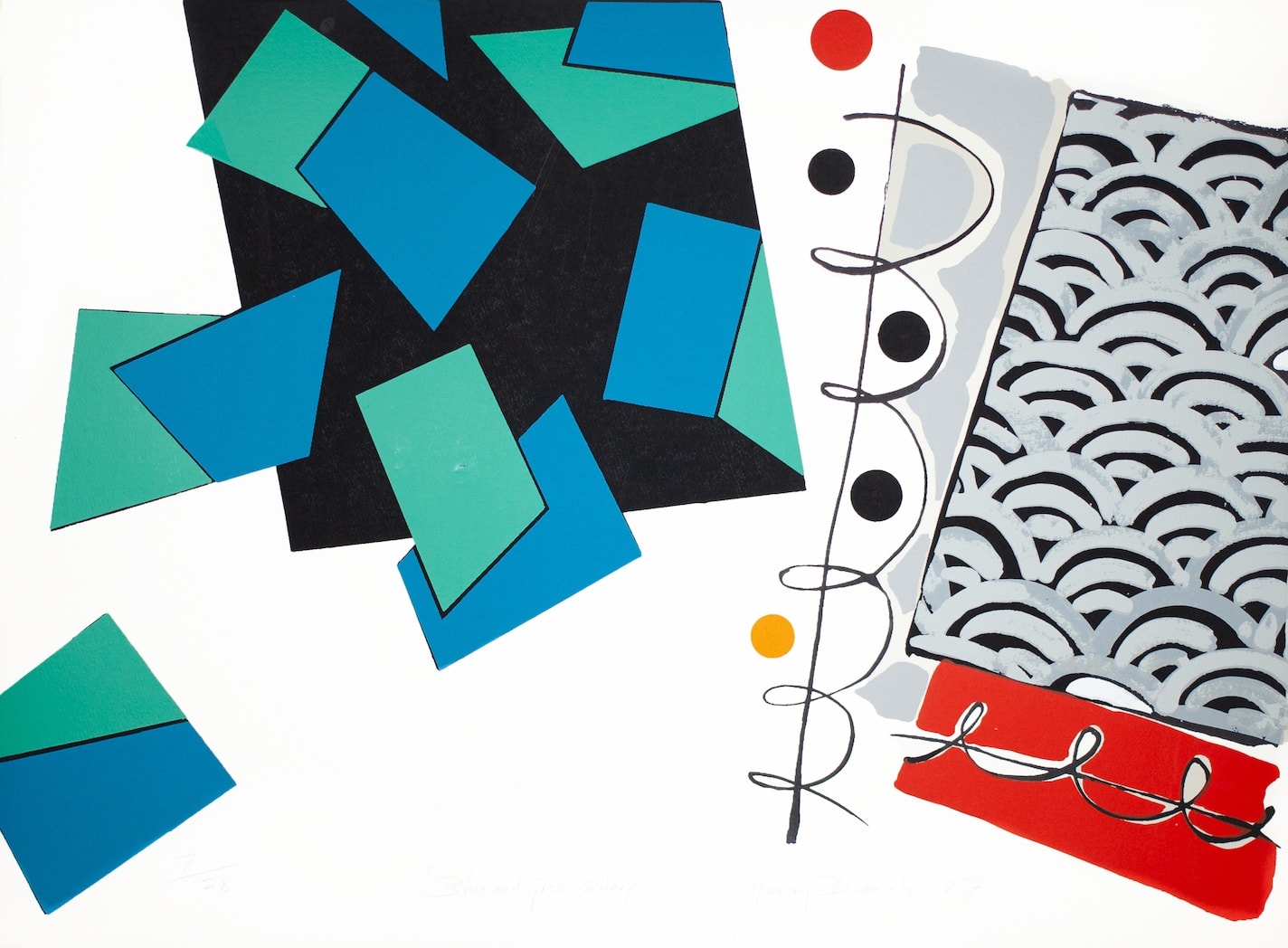 Christmas Secret Bid Auction , LOT XX: Harvey Daniels - Blue and Green Sharp, 1987