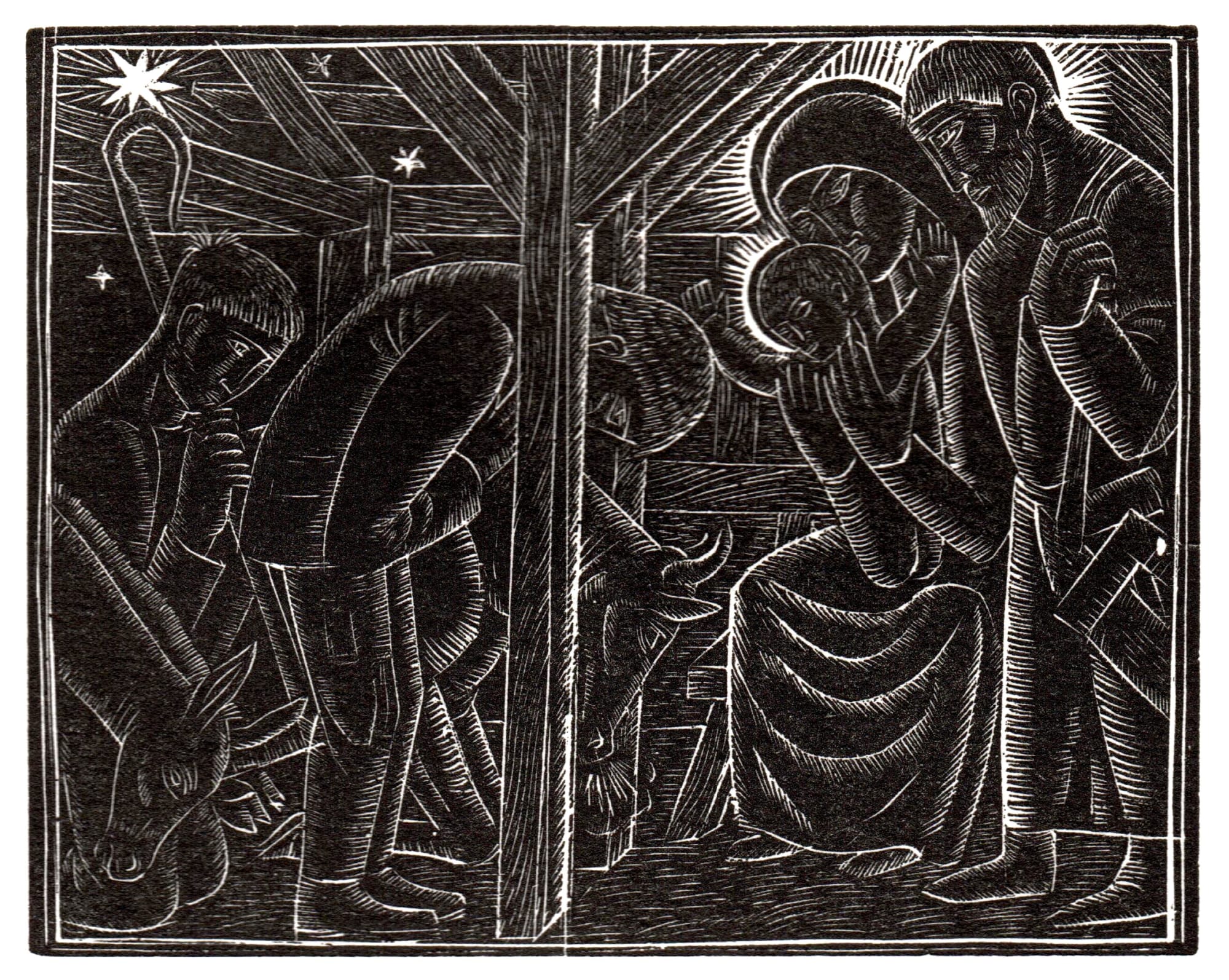 Christmas Secret Bid Auction , LOT XX: David Jones - Nativity with Shepherds and Animals, 1981