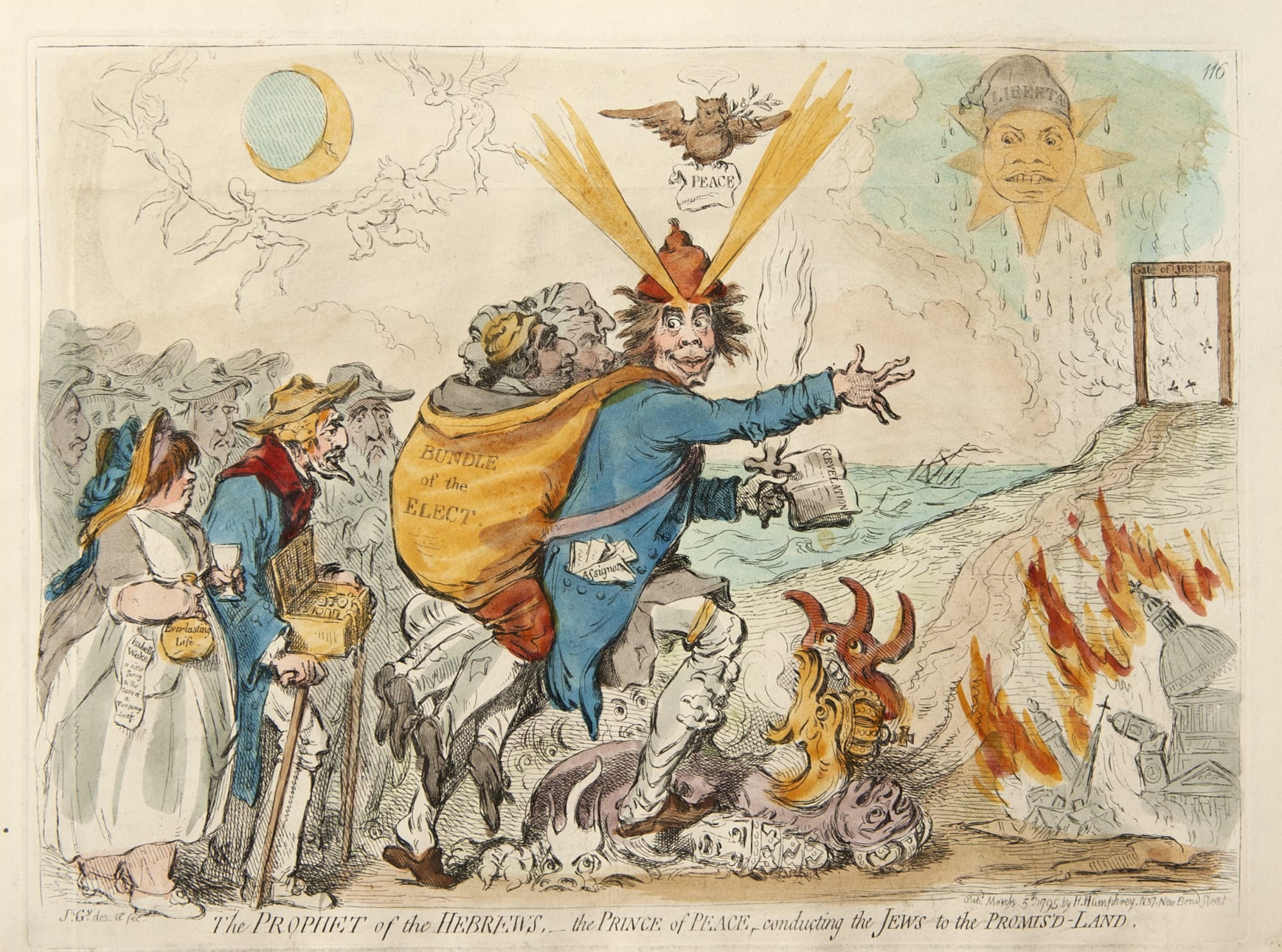 James Gillray, The Prophet of The Hebrews, 1795