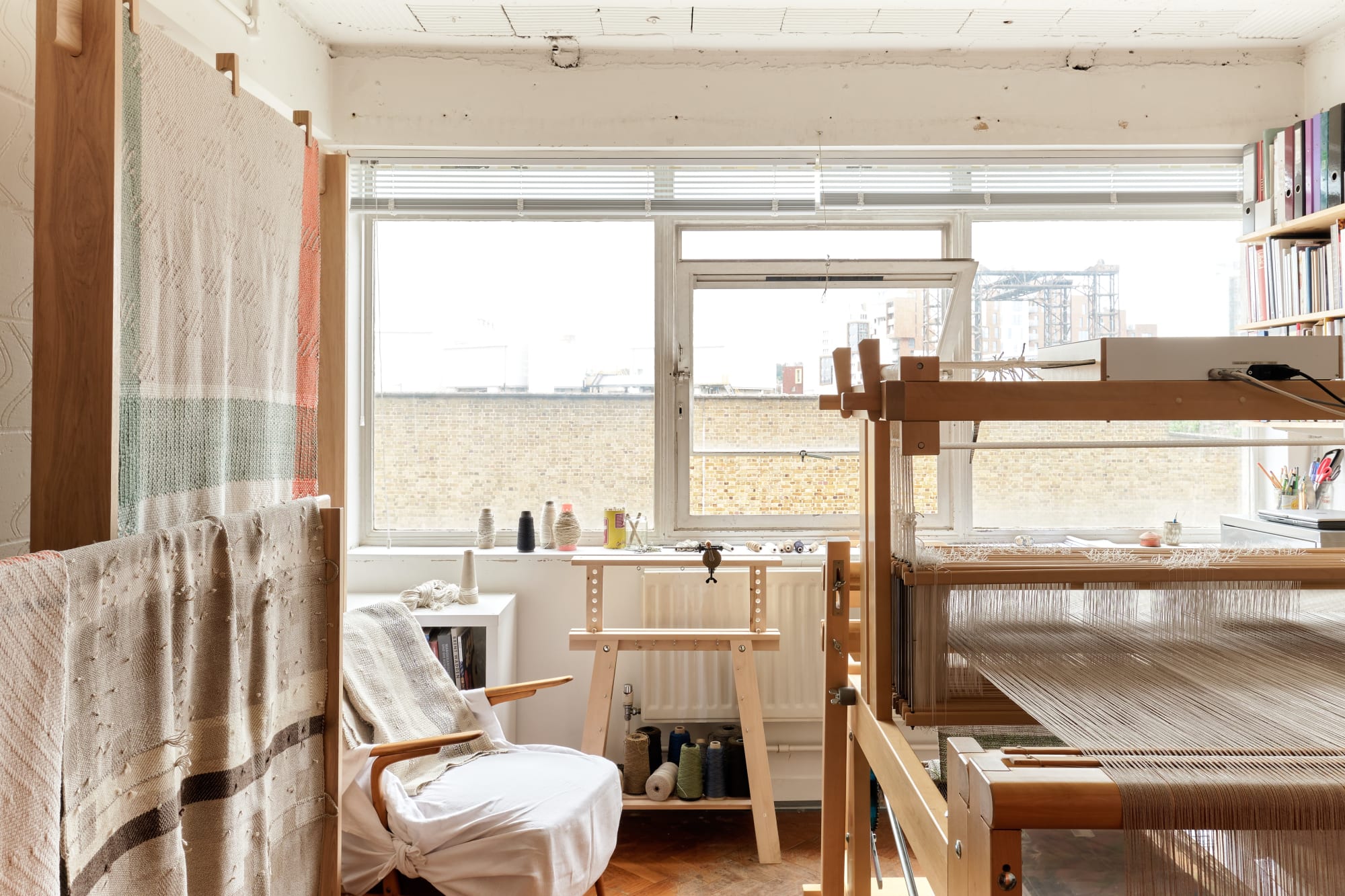 The studio is in south London in a building shared with other artists.