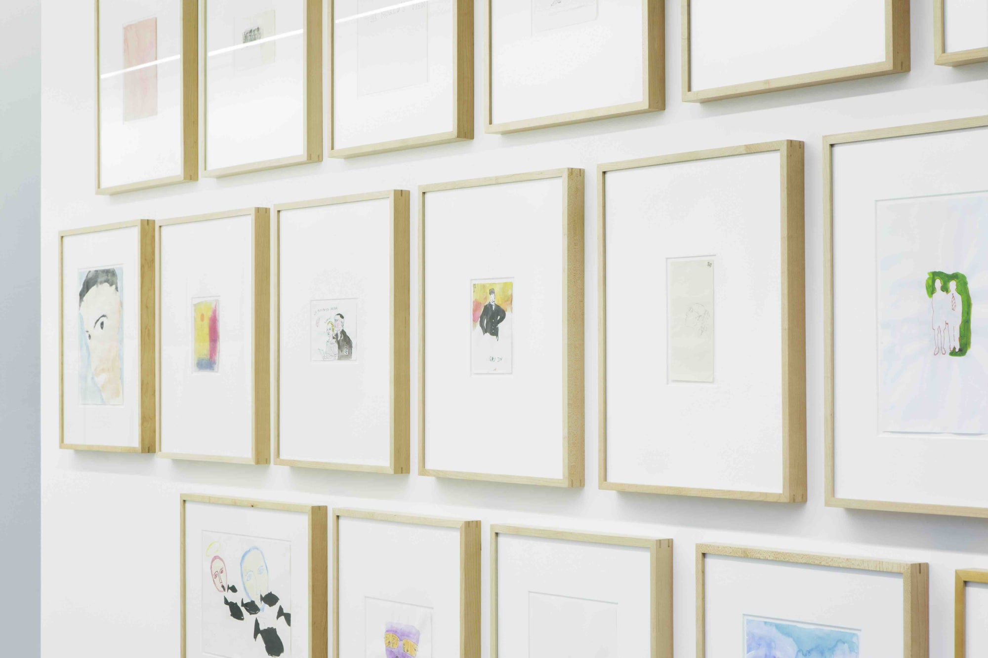 Exhibition view Thinking Ahead - Sequence 1, 2019, Erna Hecey Gallery, Luxembourg Peter Friedl, Selection of drawings, Varying dates
