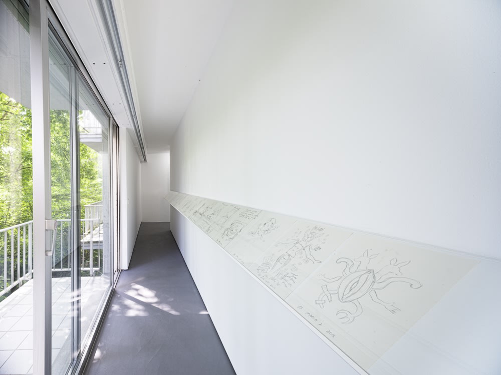 Roee Rosen, The Buried Alive Cycle : Videos and Drawings , exhibition view at Erna Hecey Luxembourg 8.6 - 17.8.2019