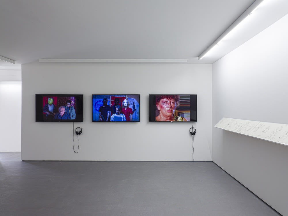 Roee Rosen, The Buried Alive Cycle : Videos and Drawings , exhibition view at Erna Hecey Luxembourg 8.6 - 17.8.2019