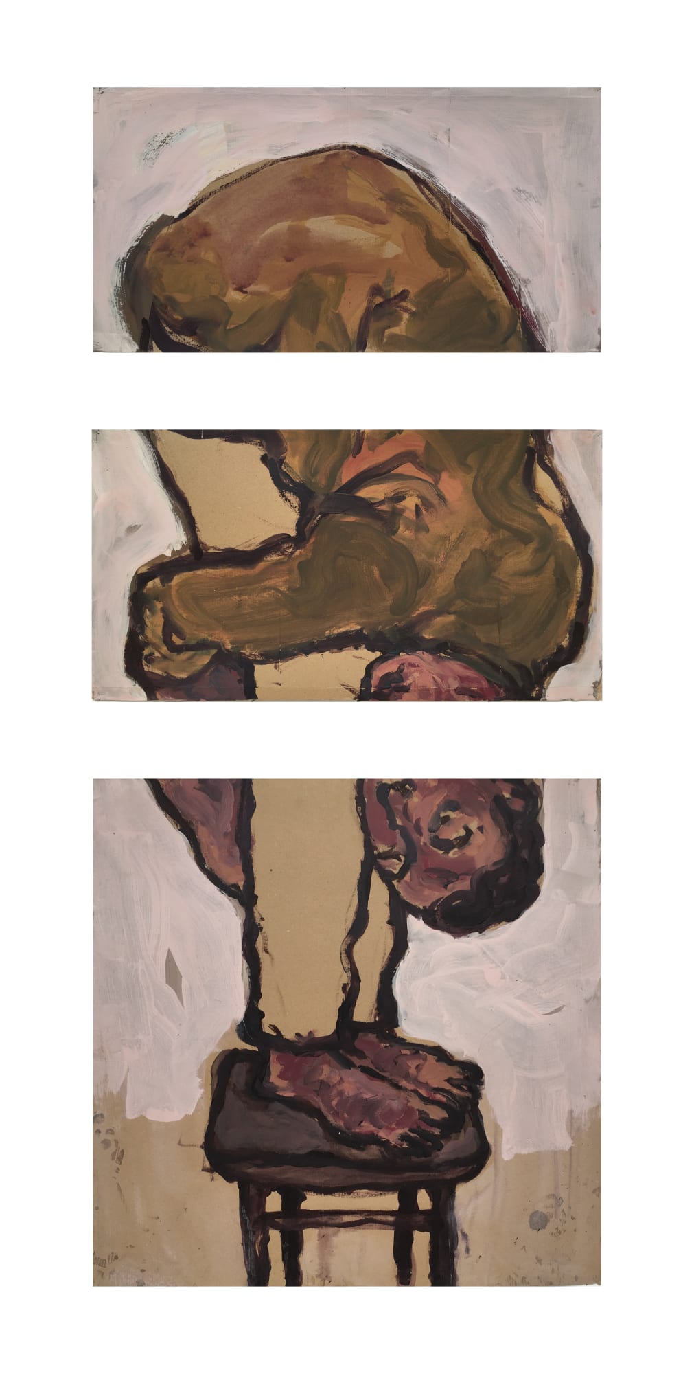 Khaled Jarada Untitled, 2022 Acrylic on cardboard 144 x 70 cm