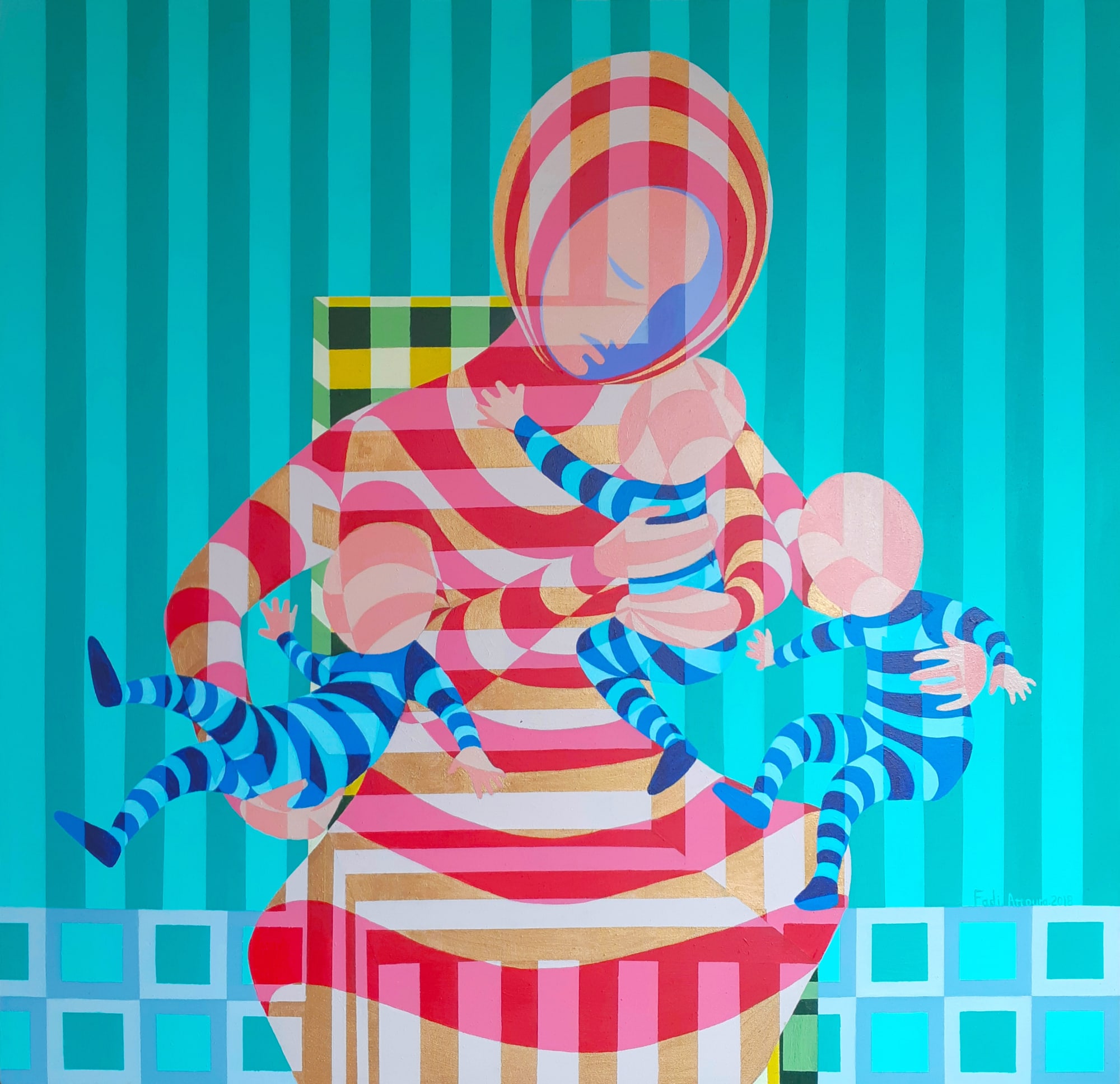 Fadi Attoura My Angel, 2018 Acrylic on canvas 120 x 125 cm 47 1/4 x 49 1/4 in