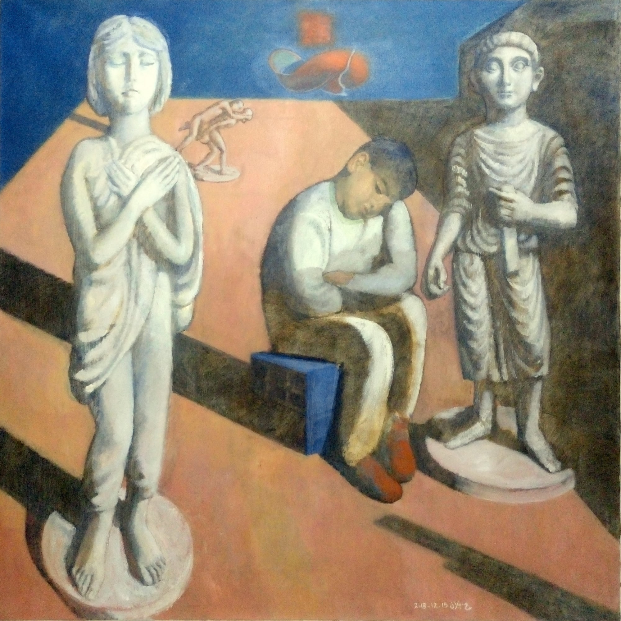 Houssam Ballan Red Boat, 2018 Oil on canvas 140 x 140 cm