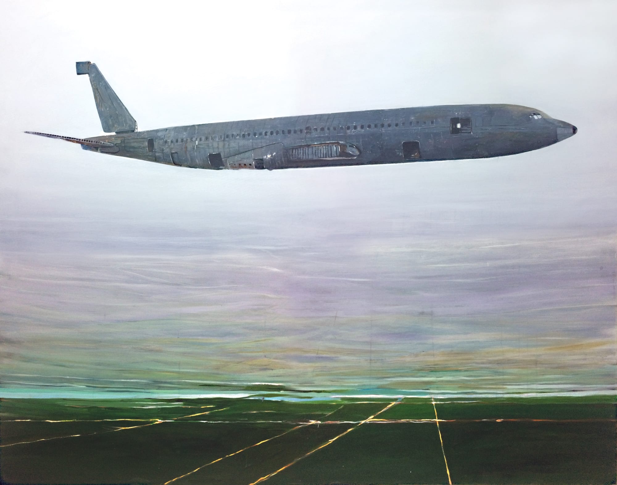 Rafat Asad Landing 1, 2017 Oil on canvas 160 x 200 cm 63 x 78 3/4 in